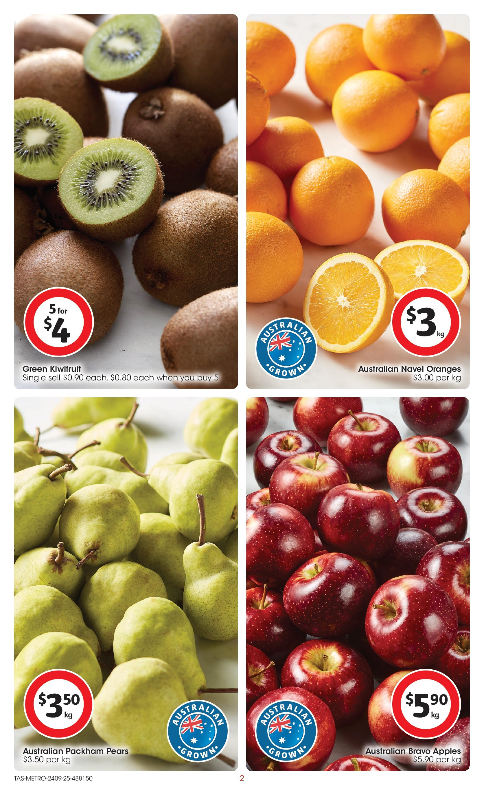 ﻿﻿Coles catalogue valid from 24/09/2025 > Online Australia | Page: 2 | Products: Apples, Oranges, Kiwifruit