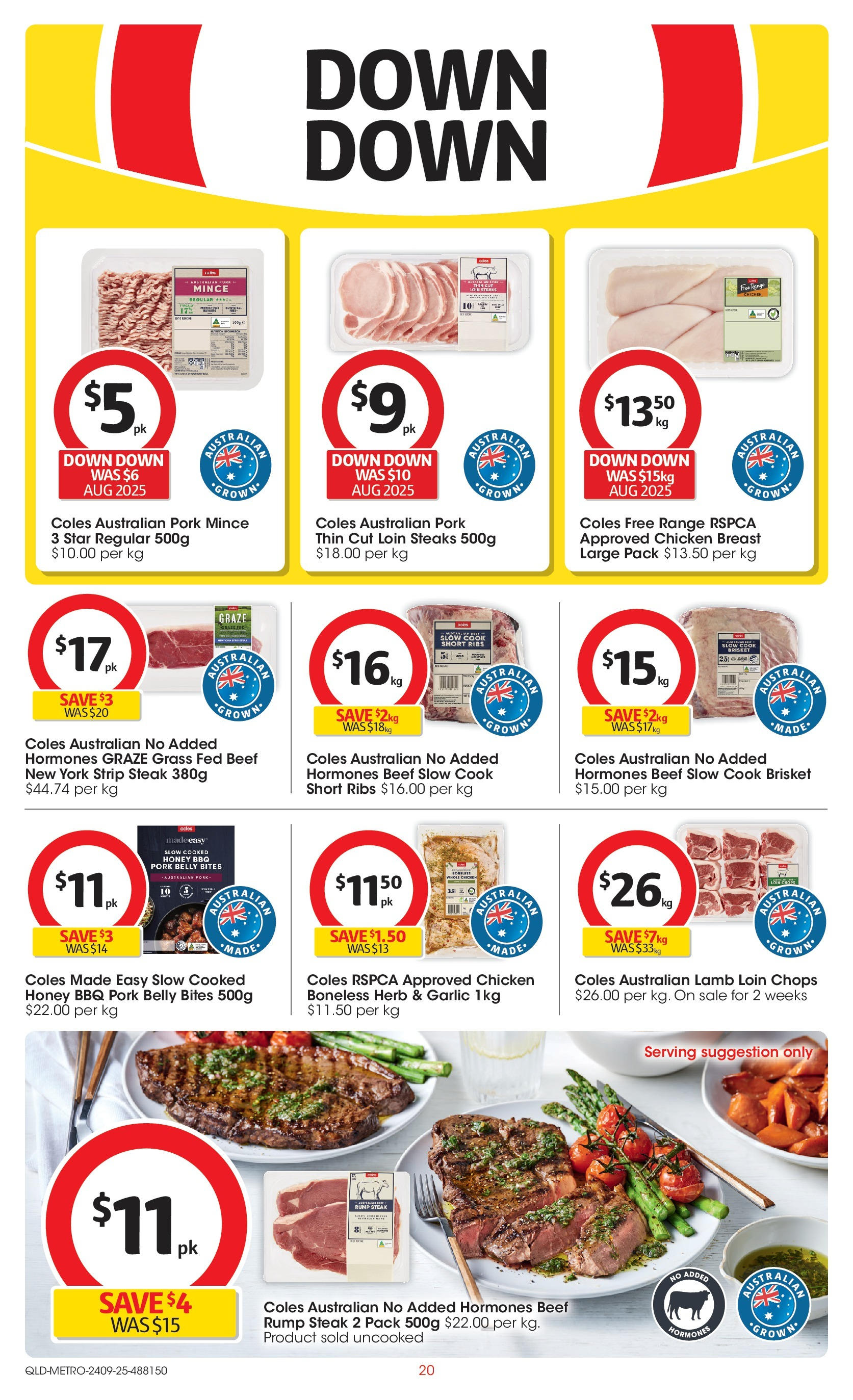﻿﻿Coles catalogue valid from 24/09/2025 > Online Australia | Page: 20 | Products: Grass, Chicken, Lamb, Strip