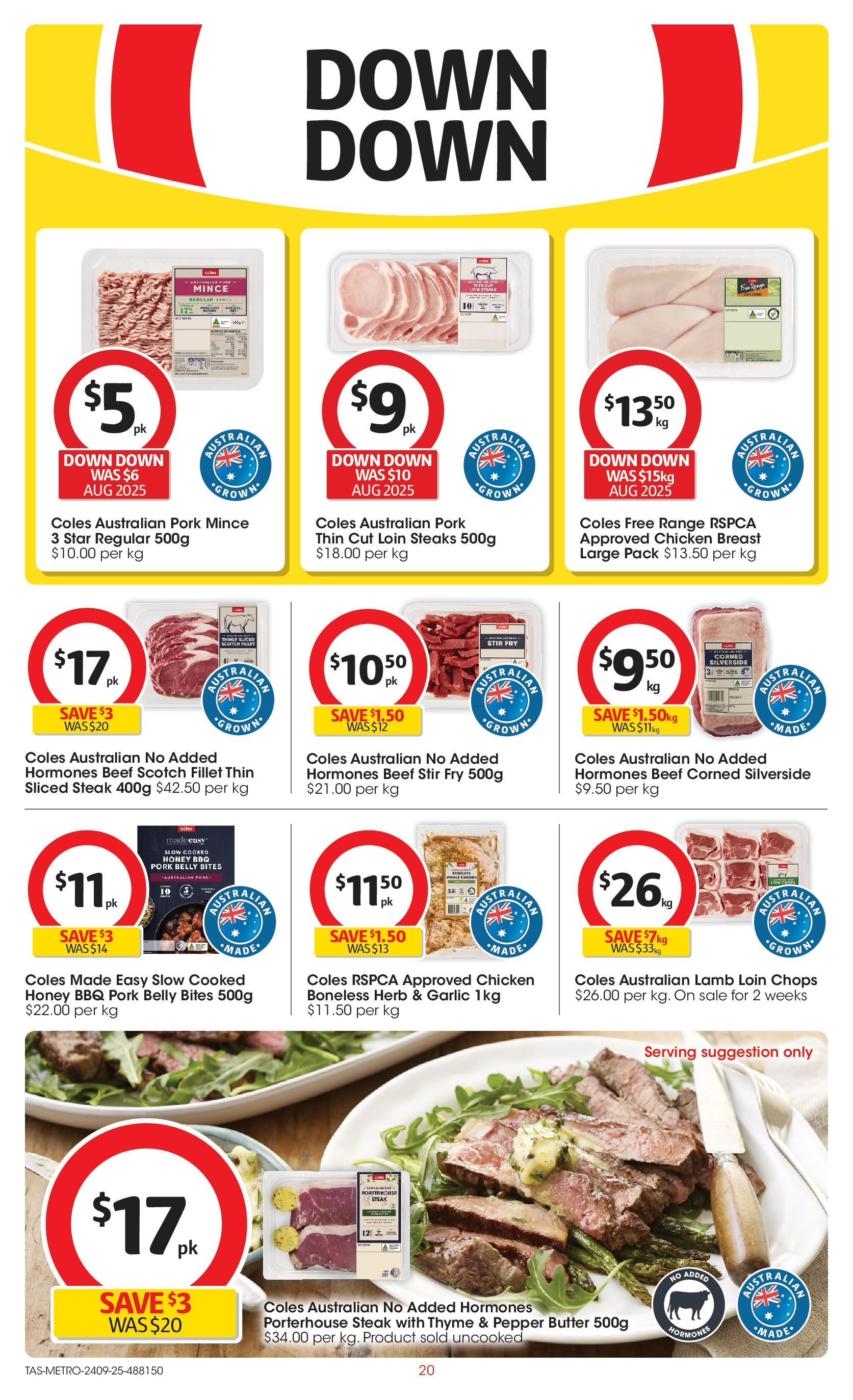 ﻿﻿Coles catalogue valid from 24/09/2025 > Online Australia | Page: 20 | Products: Honey, Pork, Beef, Scotch