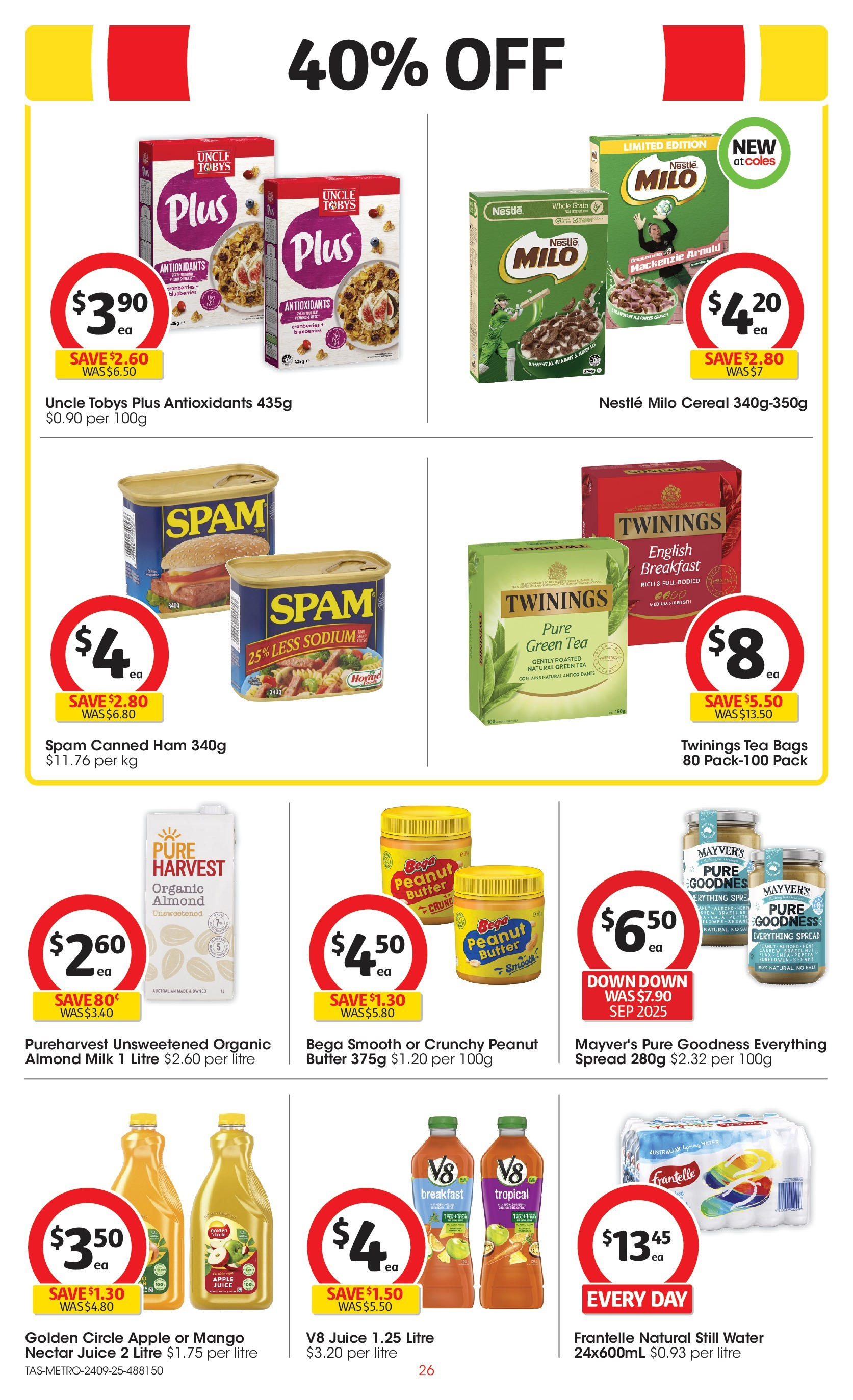 ﻿﻿Coles catalogue valid from 24/09/2025 > Online Australia | Page: 26 | Products: Juice, Tea, Cereal, Blueberries