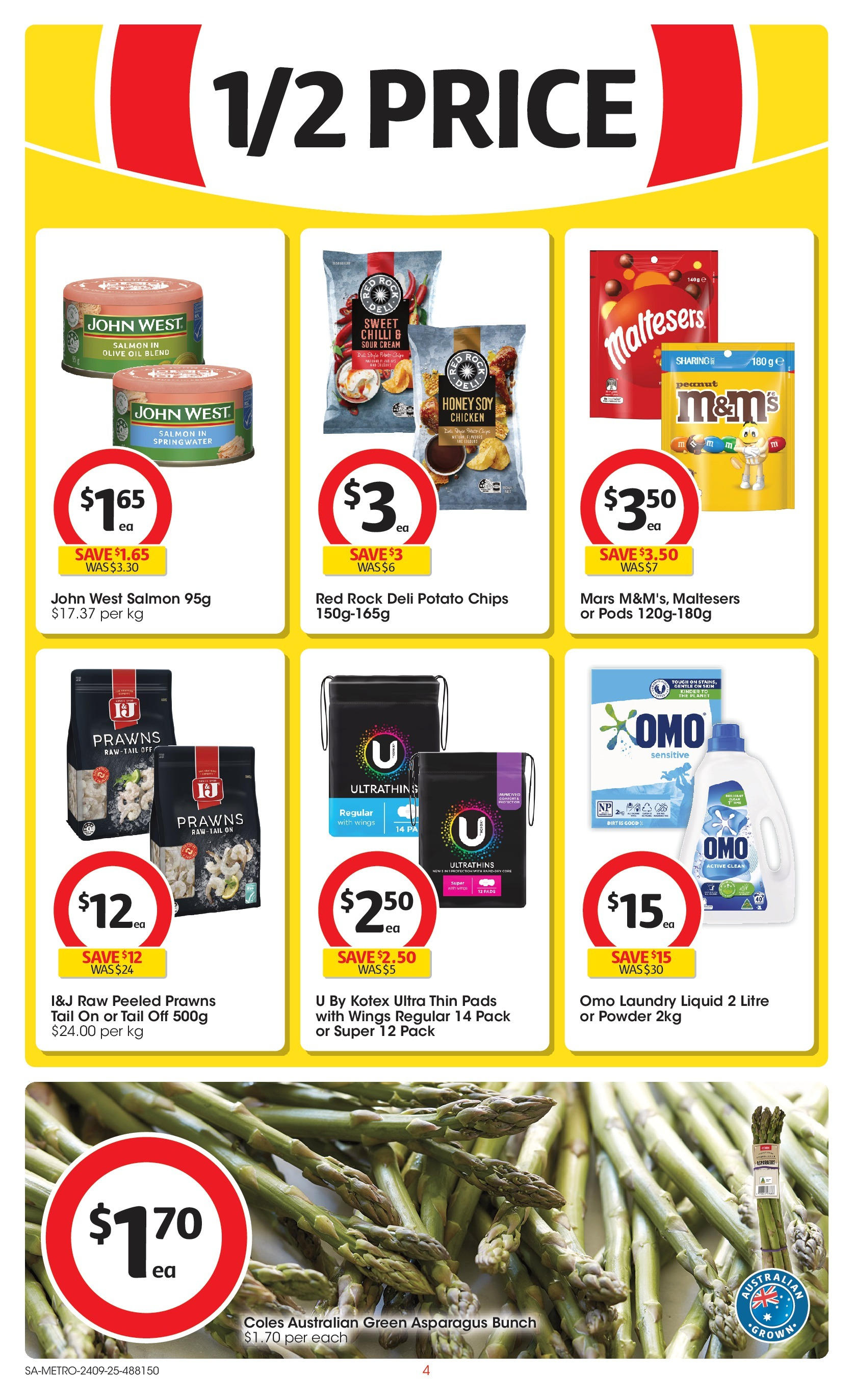 ﻿﻿Coles catalogue valid from 24/09/2025 > Online Australia | Page: 4 | Products: Honey, Chips, Cream, Laundry