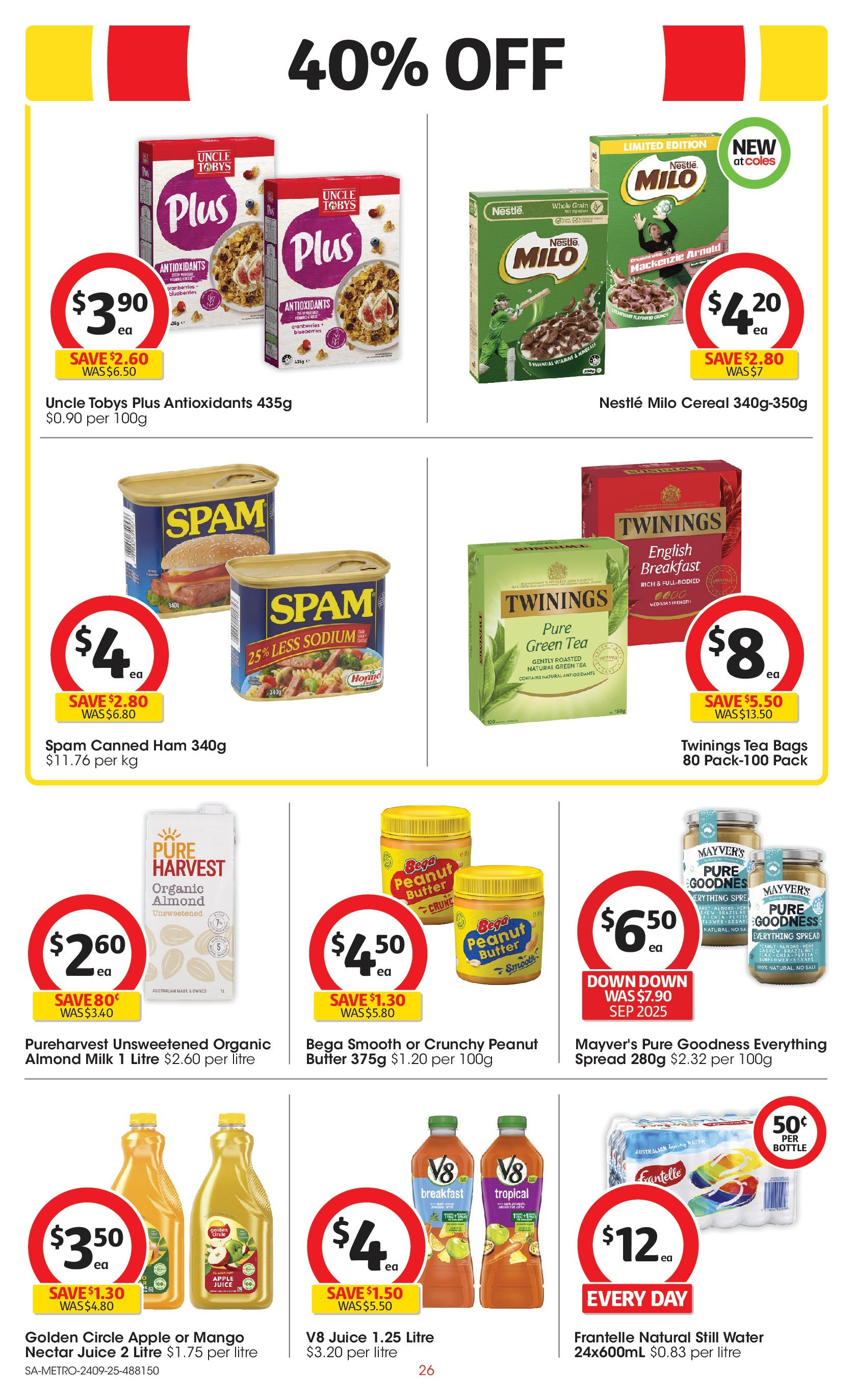 ﻿﻿Coles catalogue valid from 24/09/2025 > Online Australia | Page: 26 | Products: Juice, Tea, Water, Blueberries