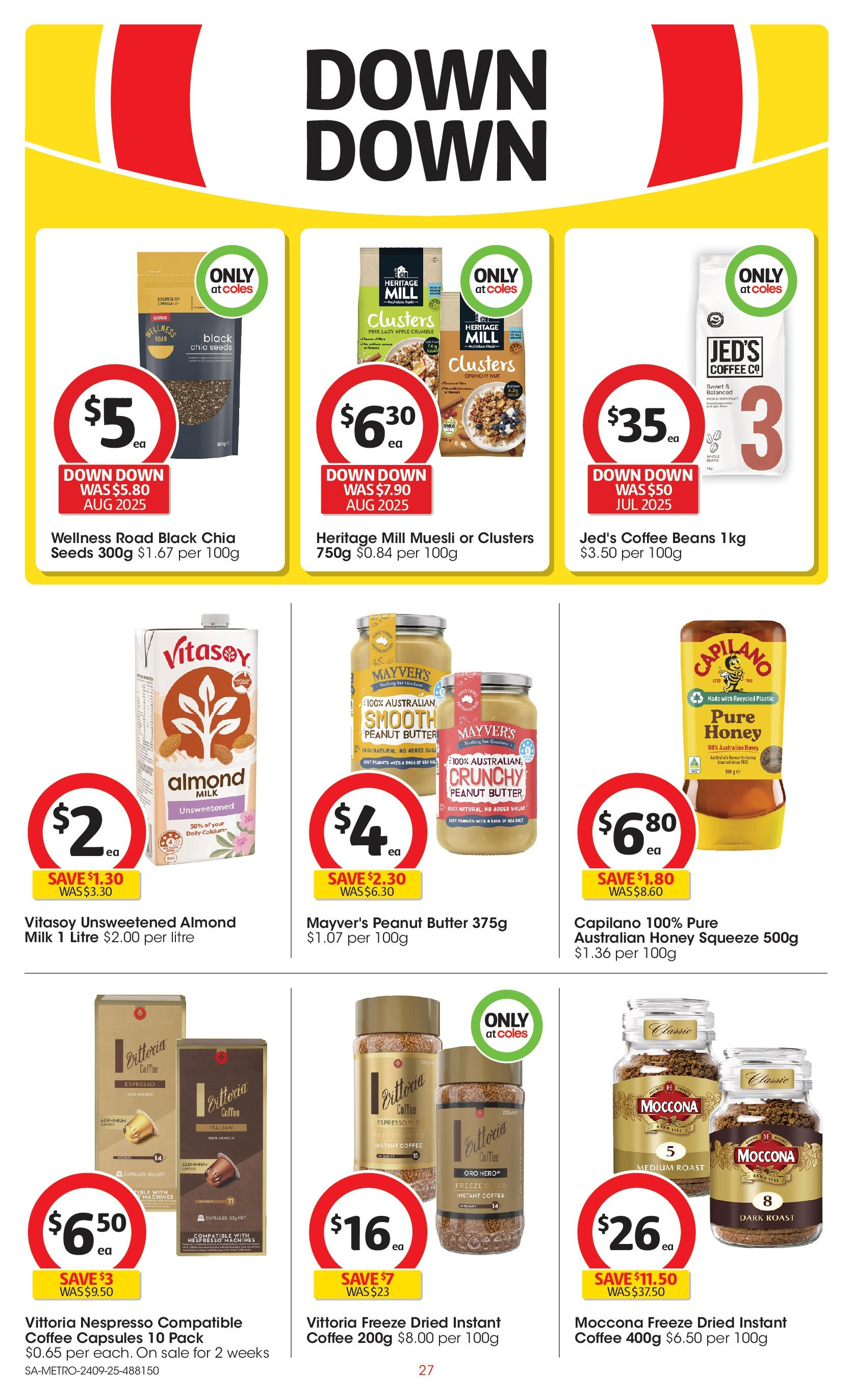 ﻿﻿Coles catalogue valid from 24/09/2025 > Online Australia | Page: 27 | Products: Butter, Coffee, Sugar, Moccona
