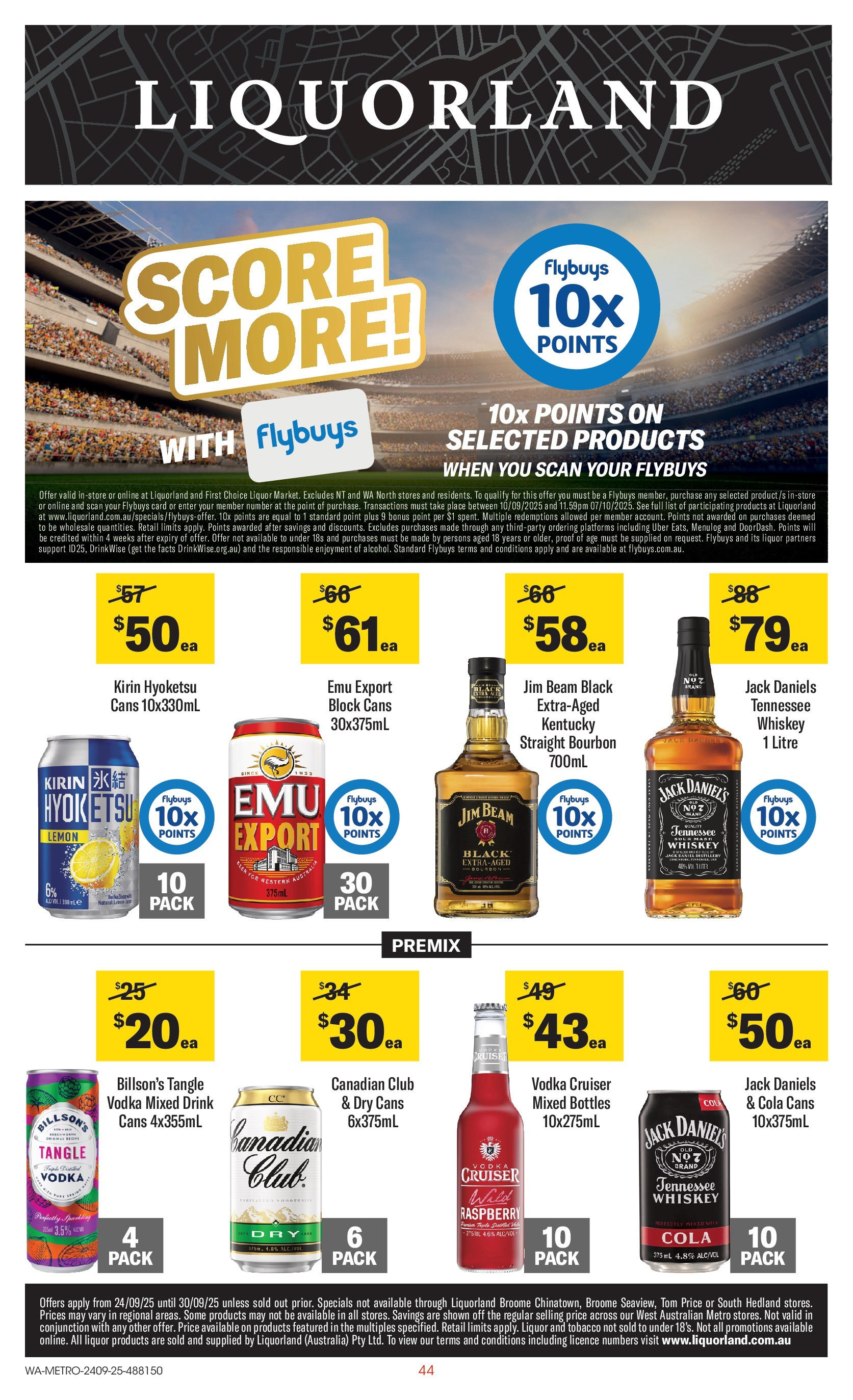 ﻿﻿Coles catalogue valid from 24/09/2025 > Online Australia | Page: 44 | Products: Bourbon, Platforms, Whiskey, Raspberry