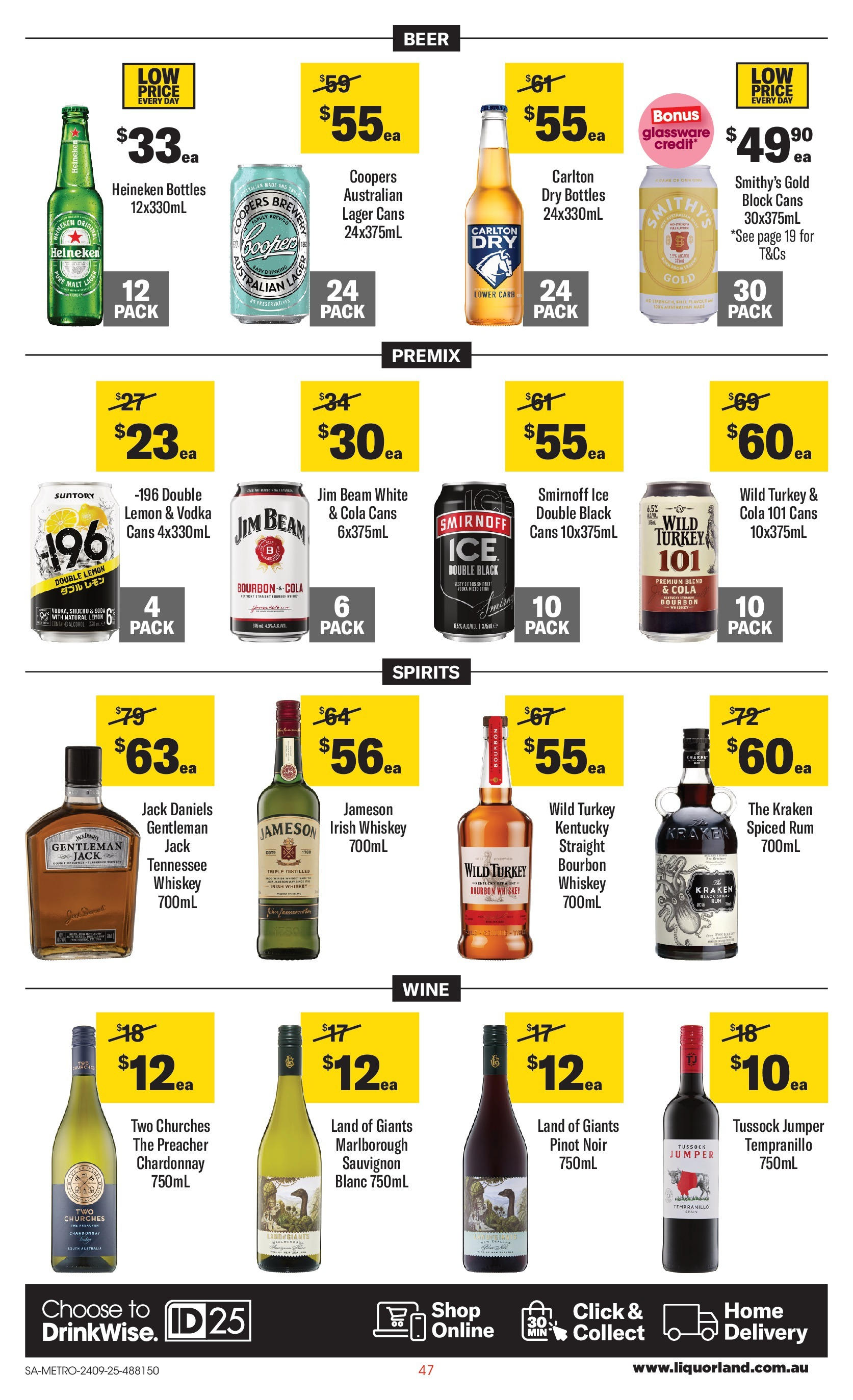 ﻿﻿Coles catalogue valid from 24/09/2025 > Online Australia | Page: 47 | Products: Jumper, Beer, Bourbon, Vodka