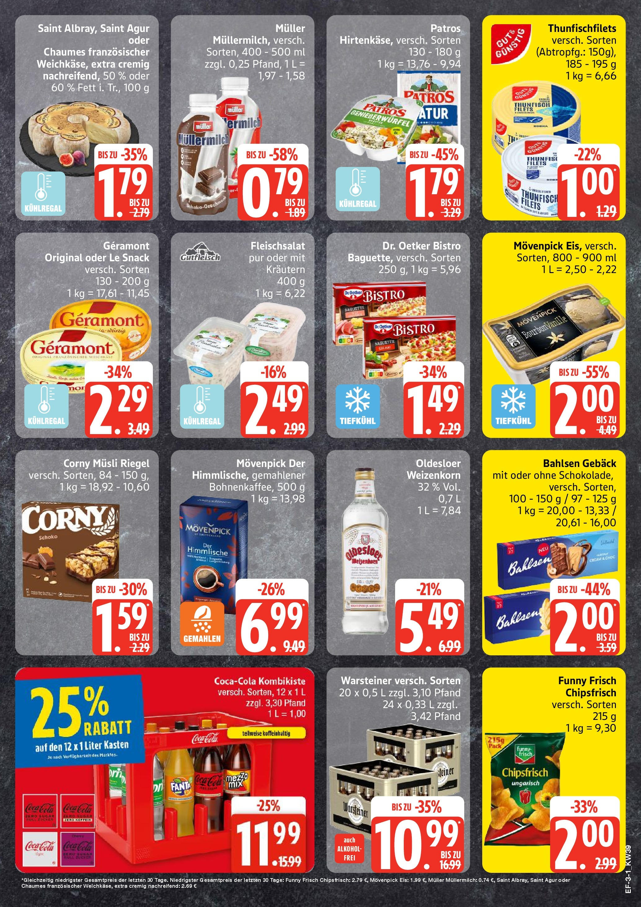 Edeka prospekt Schellhorn	 (ab 21.09.2025) » Angebote Online | Seite: 3 | Produkte: Thunfisch, Warsteiner, Chips, Eis