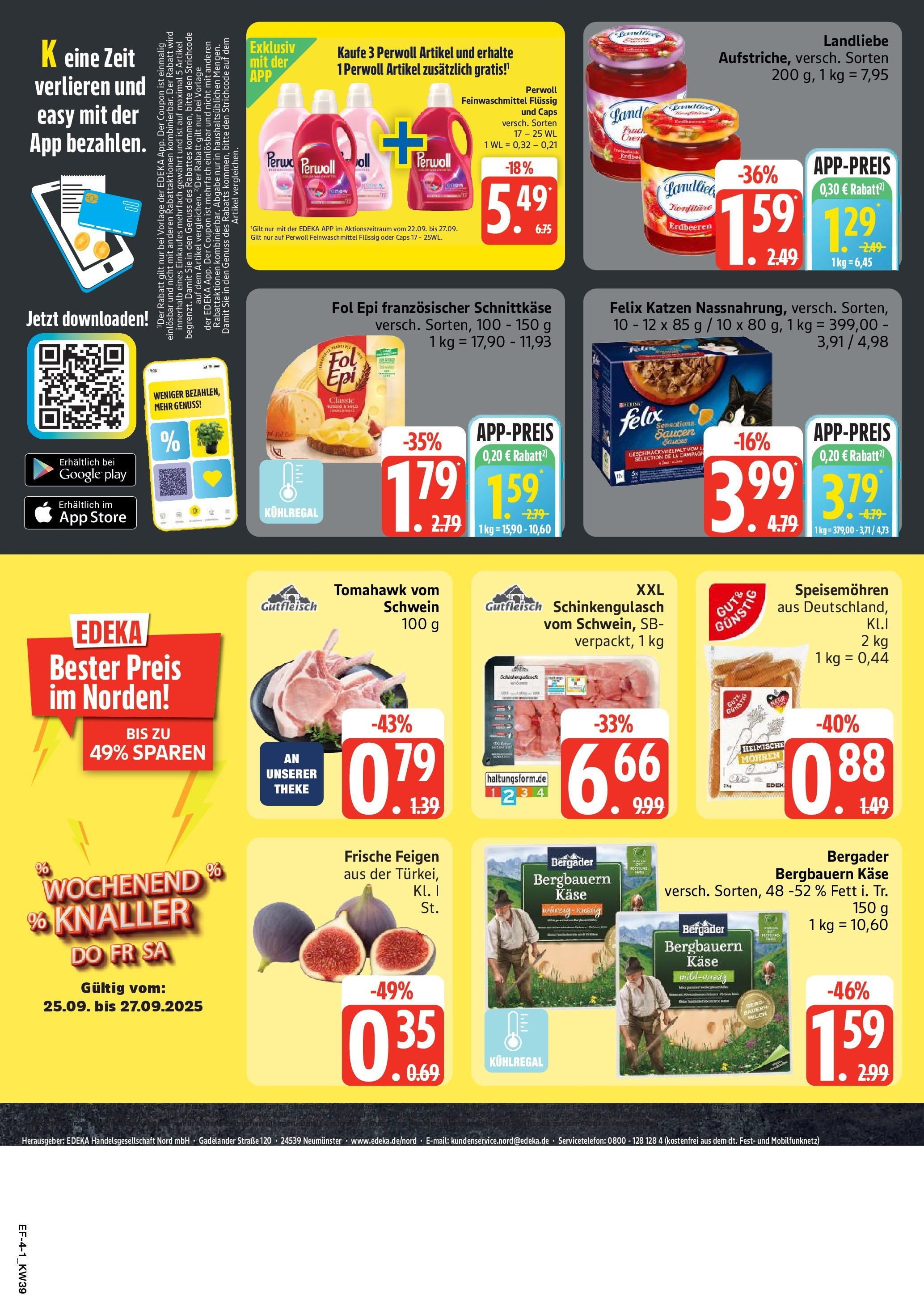 Edeka prospekt Schellhorn	 (ab 21.09.2025) » Angebote Online | Seite: 4 | Produkte: Käse, Theke, Perwoll, Erdbeeren