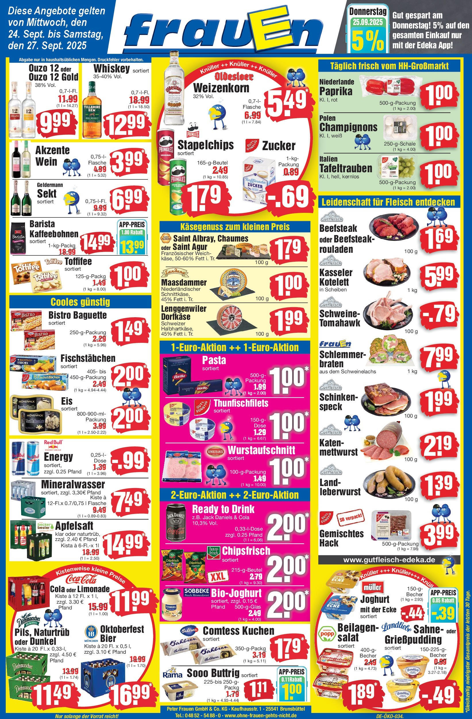 Edeka prospekt Heide	 (ab 24.09.2025) » Angebote Online | Seite: 1 | Produkte: Baguette, Paprika, Chips, Fleisch