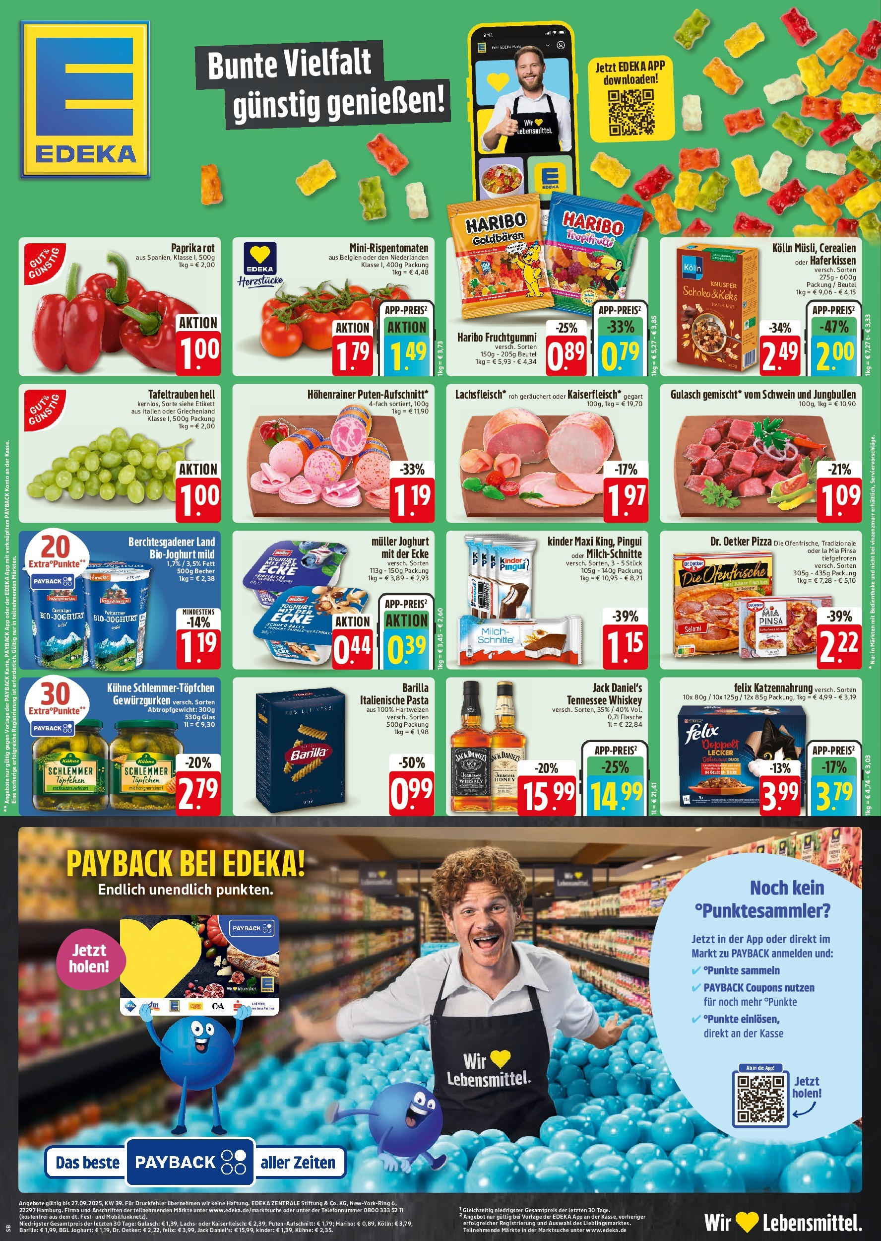 Edeka prospekt Rötz	 (ab 24.09.2025) » Angebote Online | Seite: 1 | Produkte: Kolln, Haribo, Barilla, Jack Daniel's