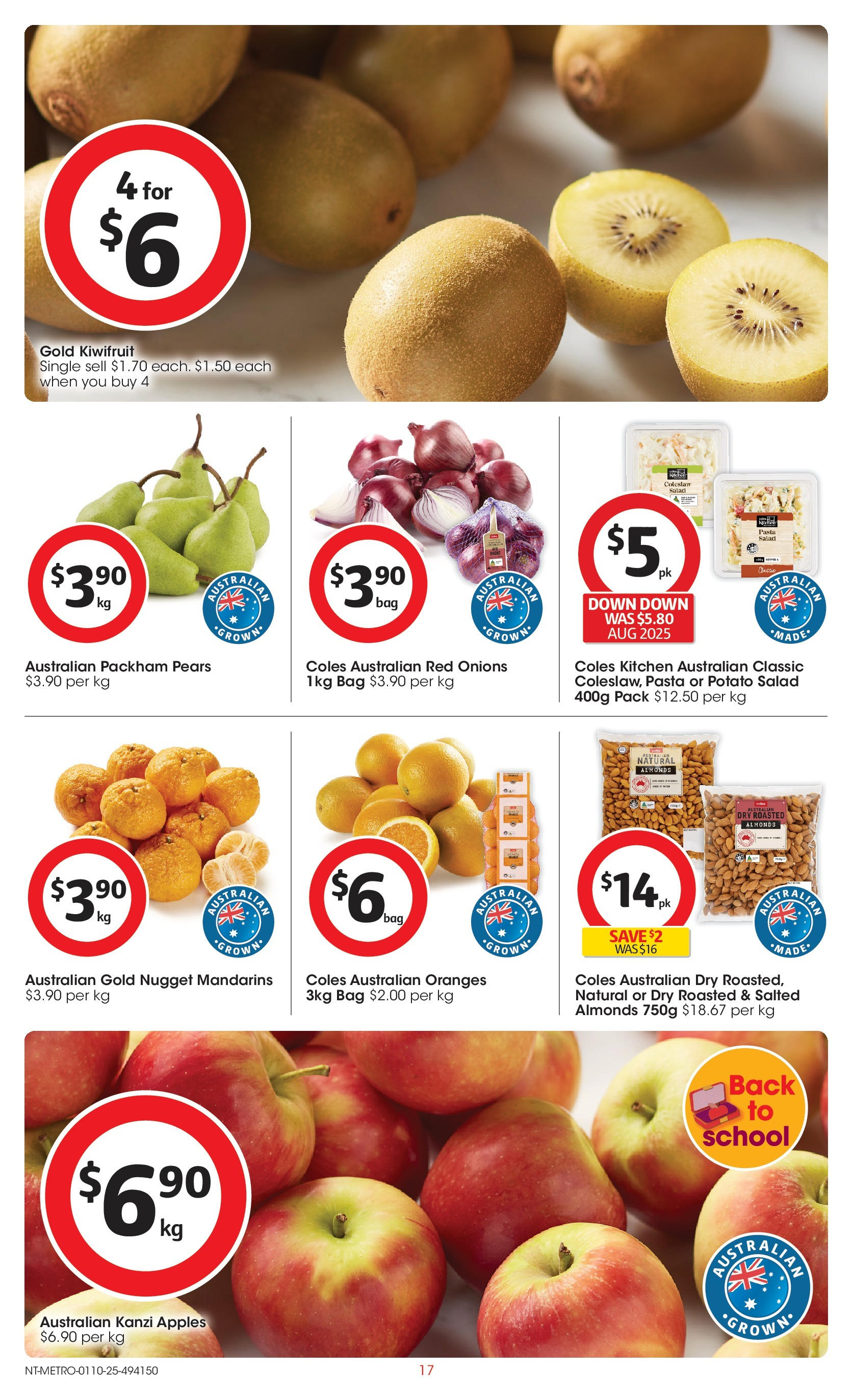 ﻿﻿Coles catalogue valid from 30/09/2025 > Online Australia | Page: 17 | Products: Almonds, Apples, Kiwifruit, Onions