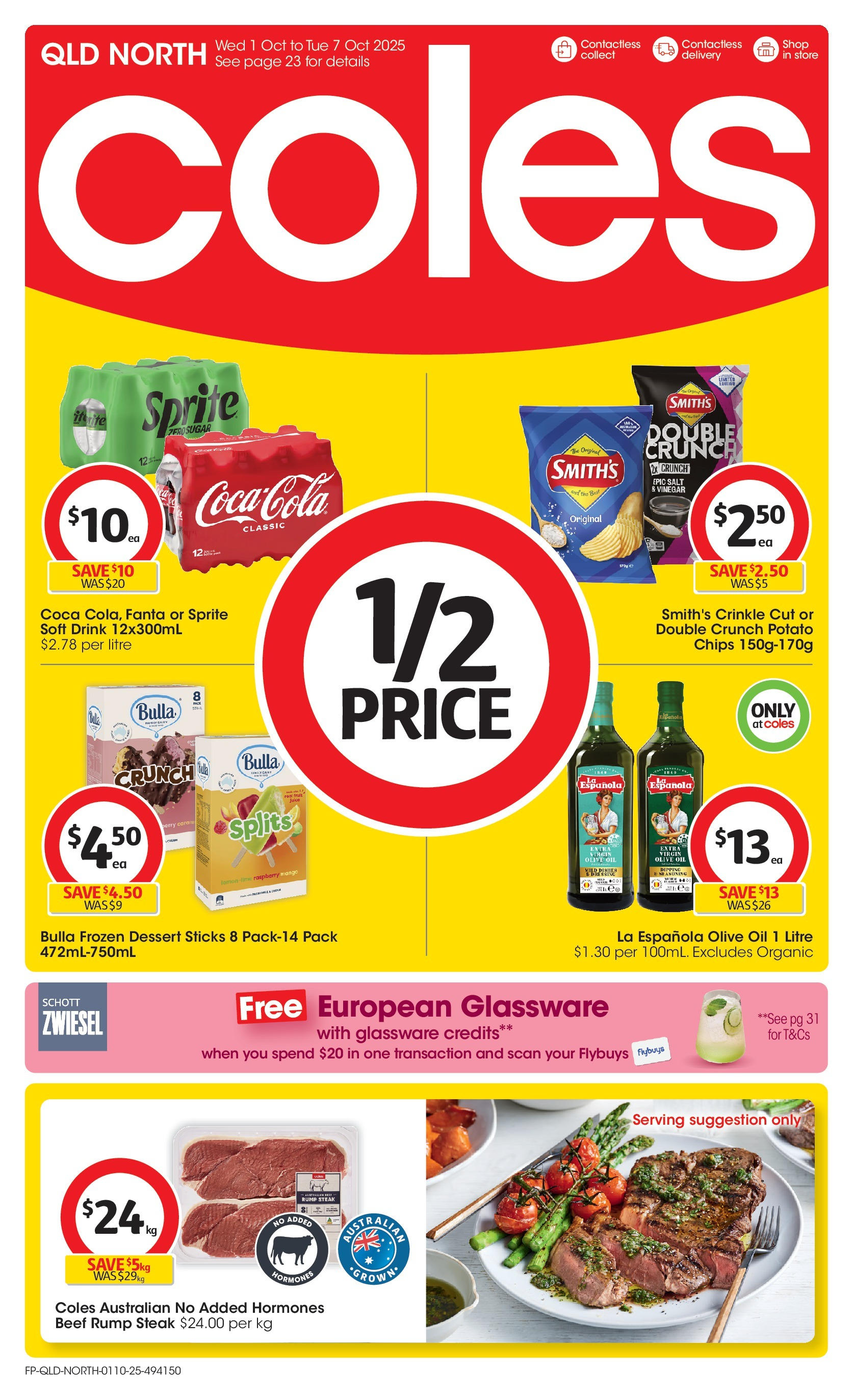 ﻿﻿Coles catalogue valid from 30/09/2025 > Online Australia | Page: 1 | Products: Oil, Glassware, Chips, Raspberry