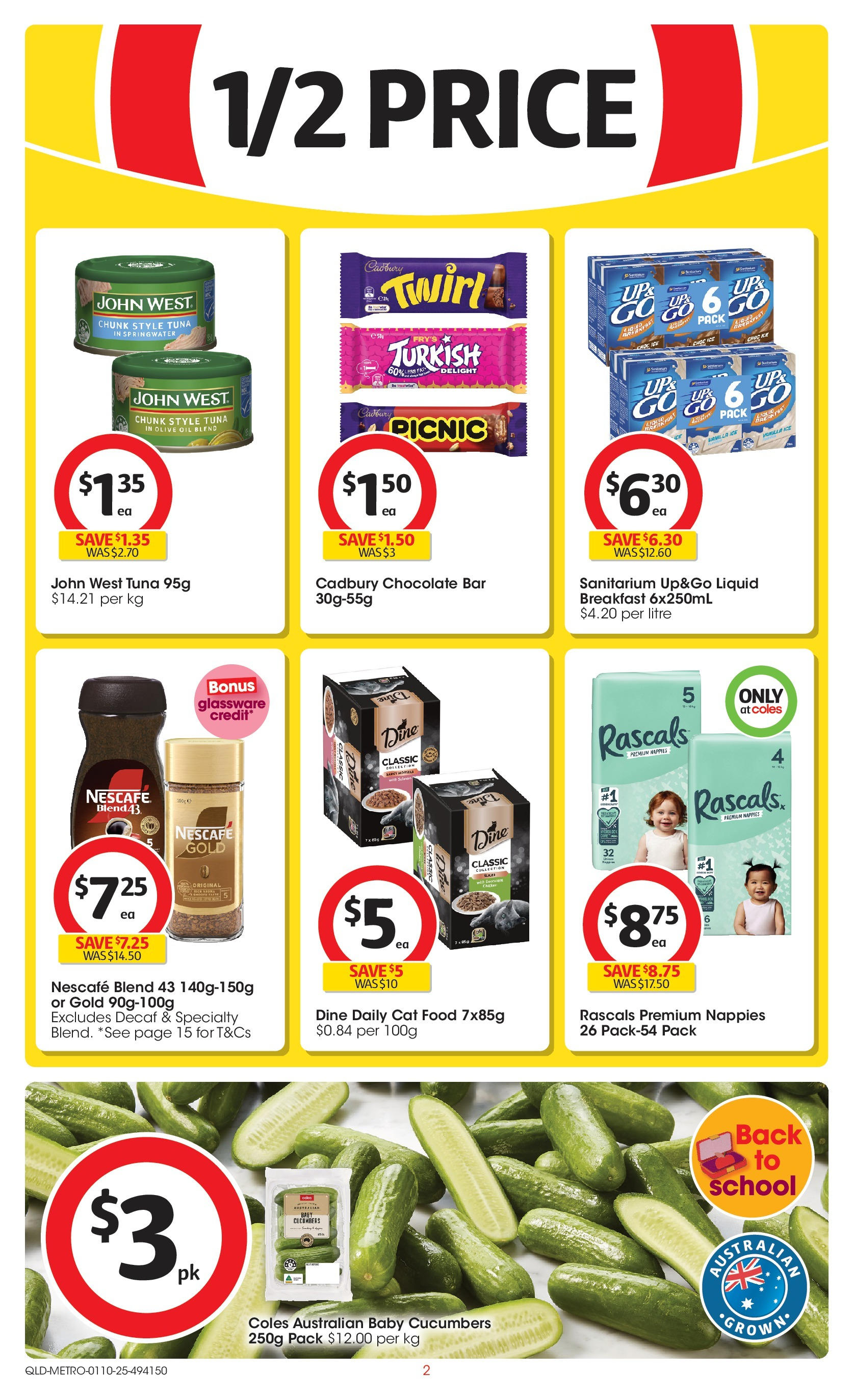 ﻿﻿Coles catalogue valid from 30/09/2025 > Online Australia | Page: 2 | Products: Chocolate, Glassware, Olive oil, Cucumbers