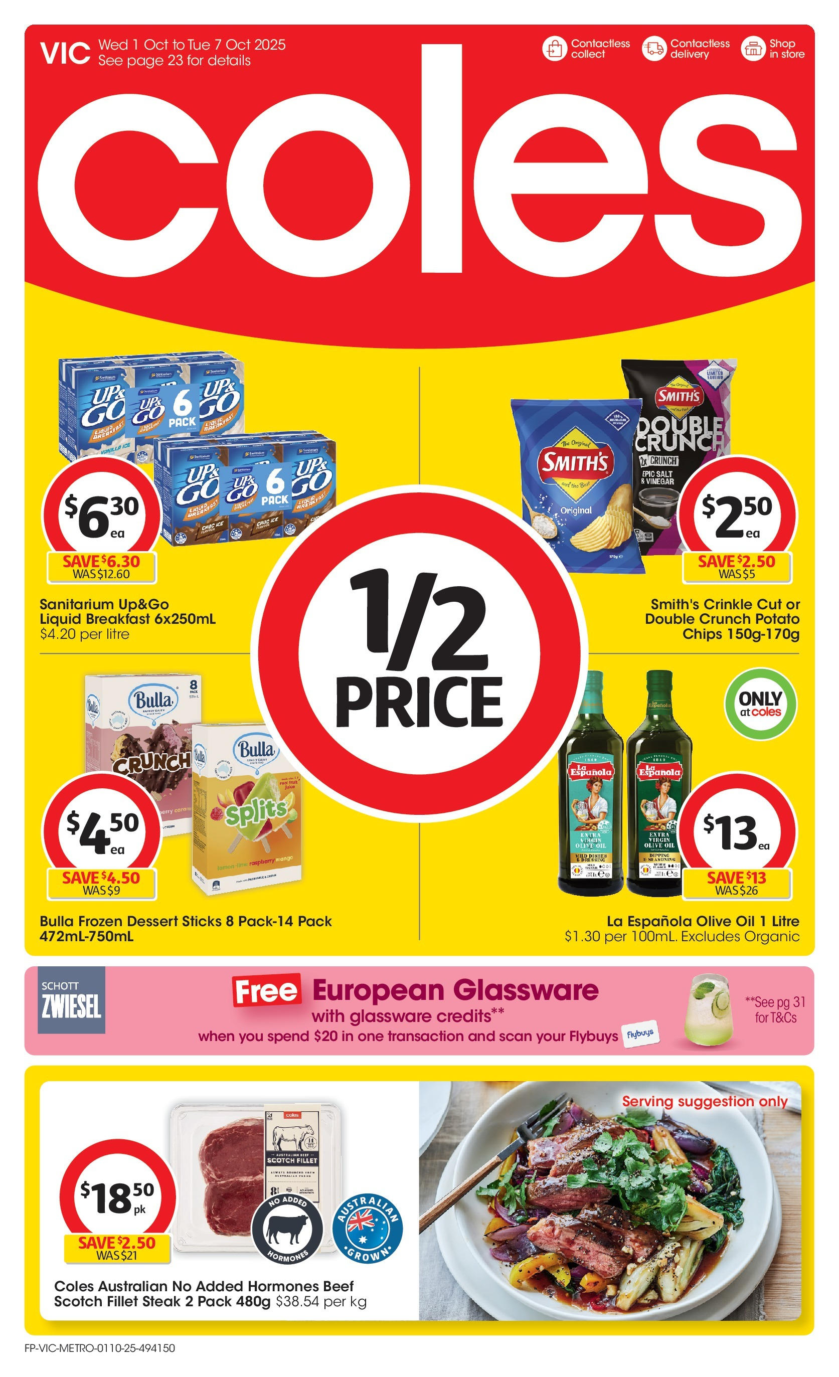 ﻿﻿Coles catalogue valid from 30/09/2025 > Online Australia | Page: 1 | Products: Glassware, Chips, Scotch, Vinegar