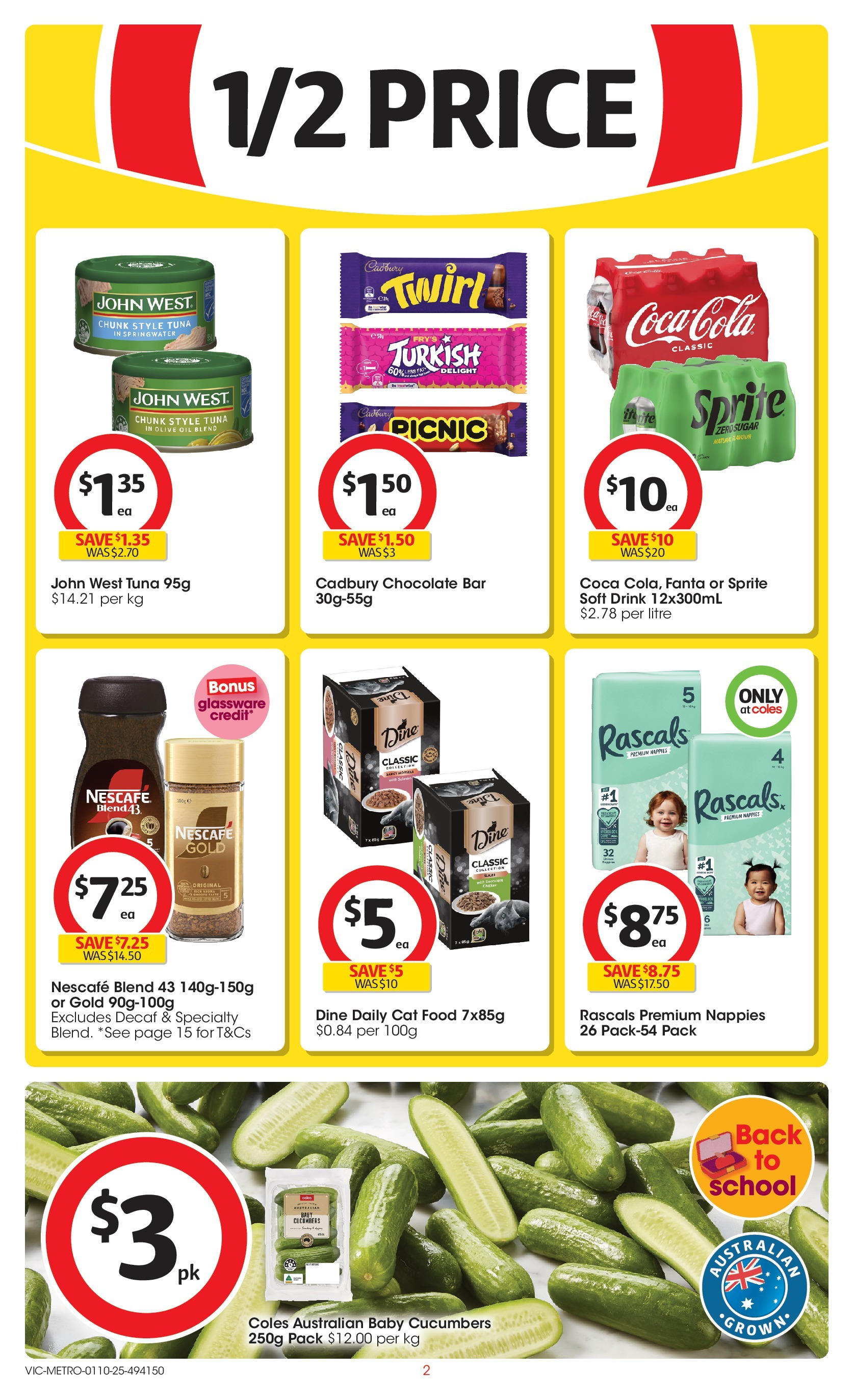 ﻿﻿Coles catalogue valid from 30/09/2025 > Online Australia | Page: 2 | Products: Glassware, Olive oil, Tuna, Nescafe