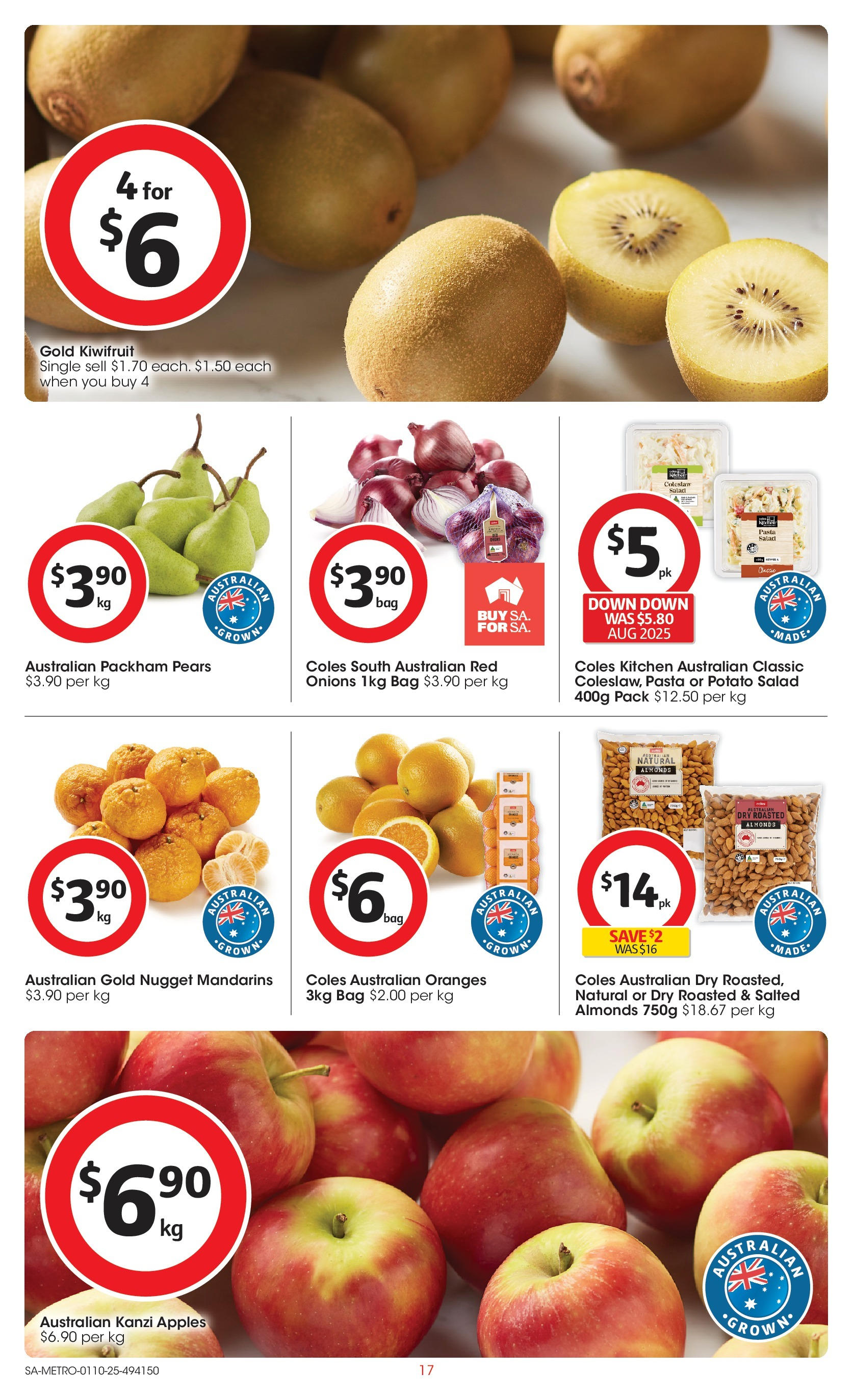 ﻿﻿Coles catalogue valid from 30/09/2025 > Online Australia | Page: 17 | Products: Almonds, Pasta, Mandarins, Salad