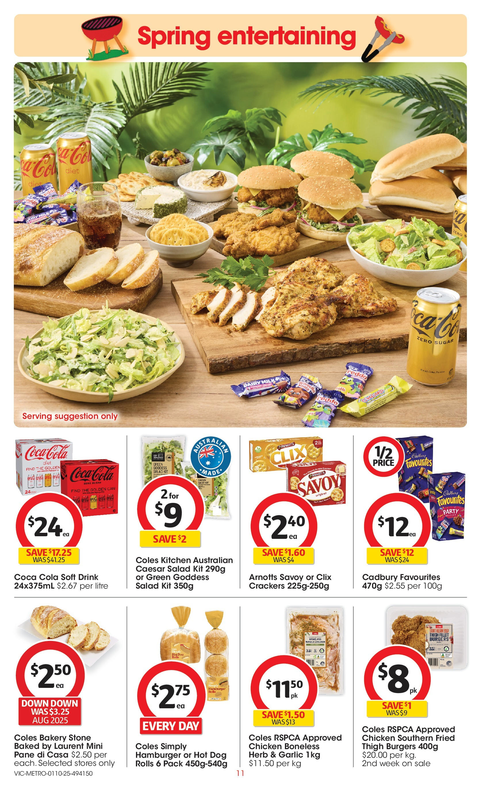 ﻿﻿Coles catalogue valid from 30/09/2025 > Online Australia | Page: 11 | Products: Dairy, Chicken, Coca Cola, Salad