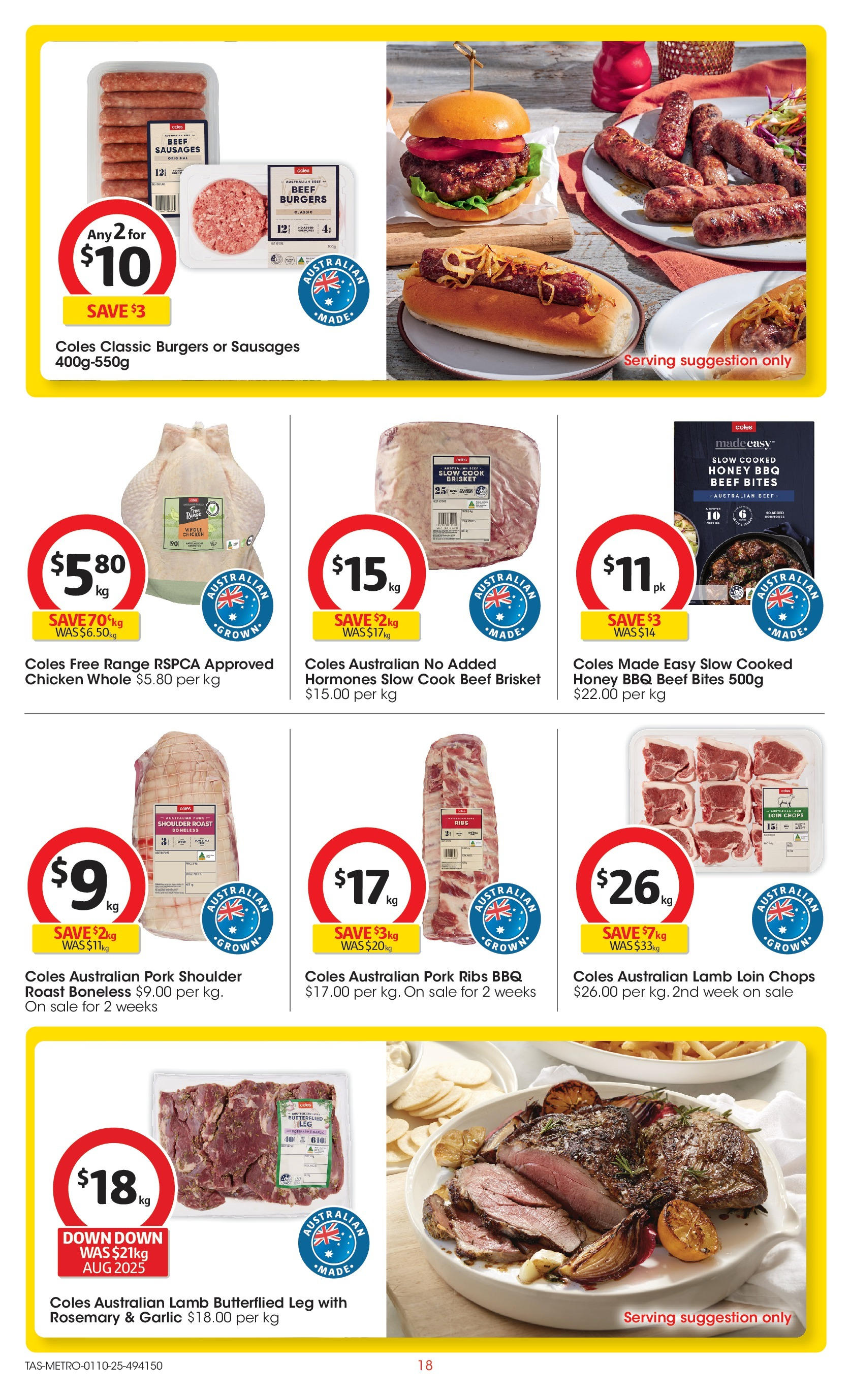 ﻿﻿Coles catalogue valid from 30/09/2025 > Online Australia | Page: 18 | Products: Chicken, Lamb, Beef, Garlic