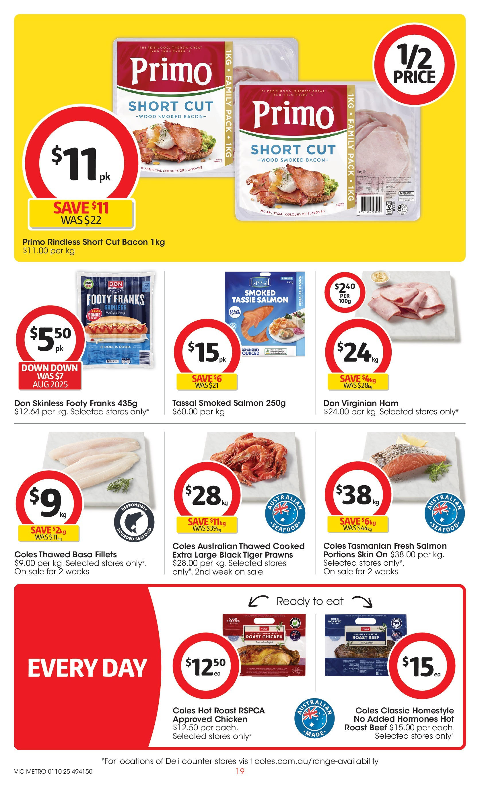 ﻿﻿Coles catalogue valid from 30/09/2025 > Online Australia | Page: 19 | Products: Chicken, Beef, Wood, Seafood