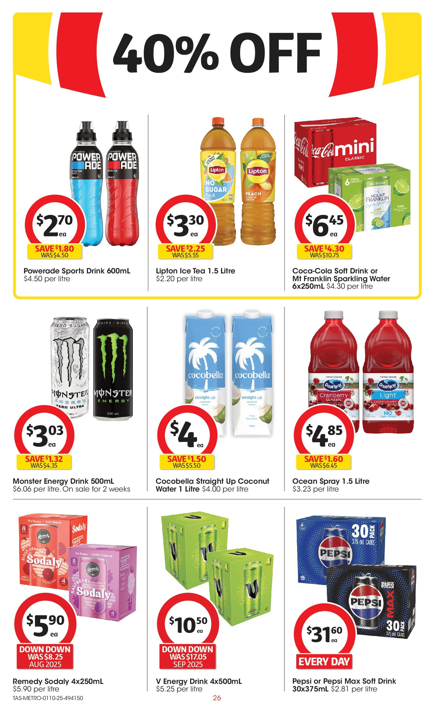 ﻿﻿Coles catalogue valid from 30/09/2025 > Online Australia | Page: 26 | Products: Pepsi, Water, Lime, Pepsi Max
