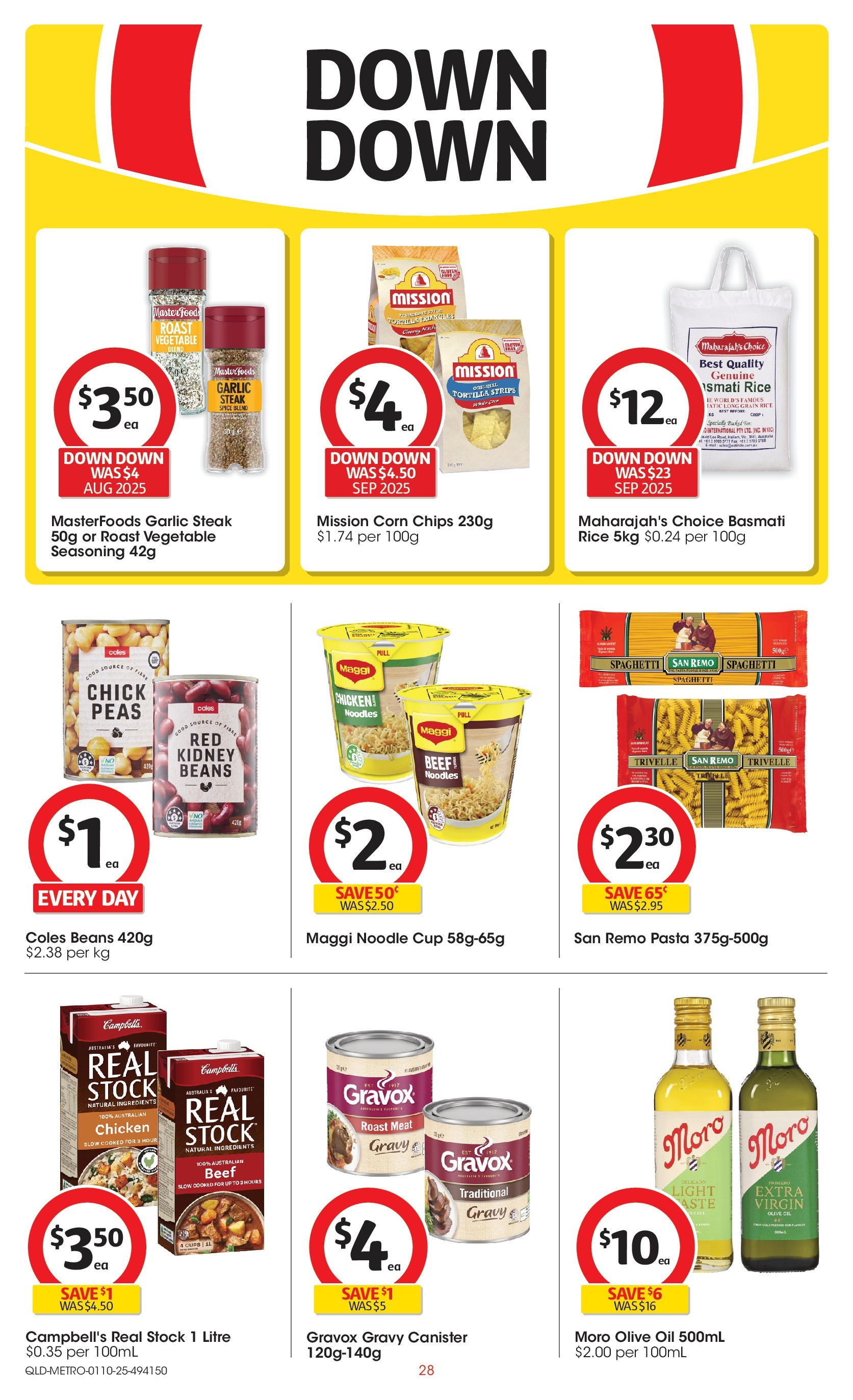 ﻿﻿Coles catalogue valid from 30/09/2025 > Online Australia | Page: 28 | Products: Meat, Pasta, Chips, Olive oil