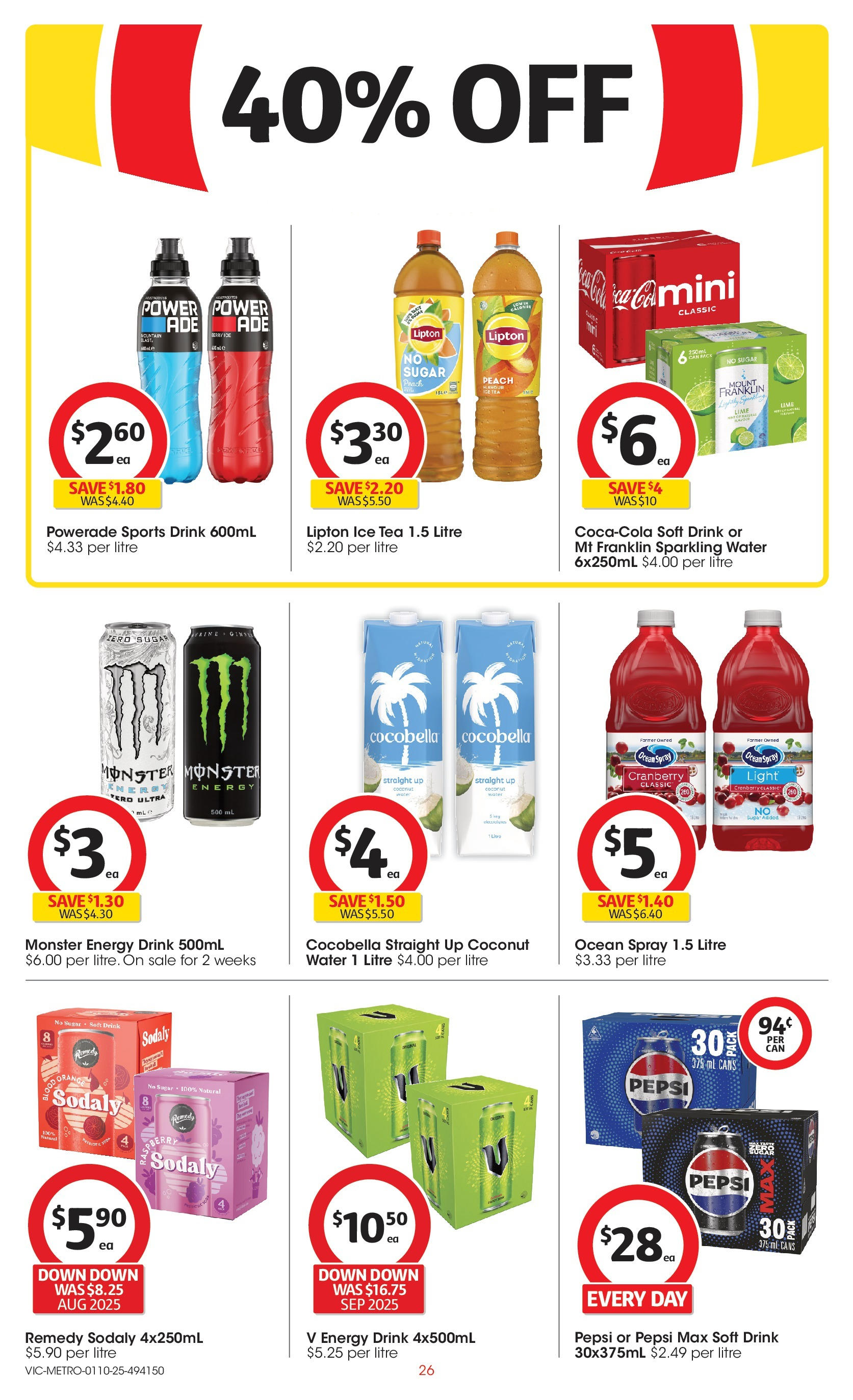 ﻿﻿Coles catalogue valid from 30/09/2025 > Online Australia | Page: 26 | Products: Light, Pepsi, Lime, Pepsi Max