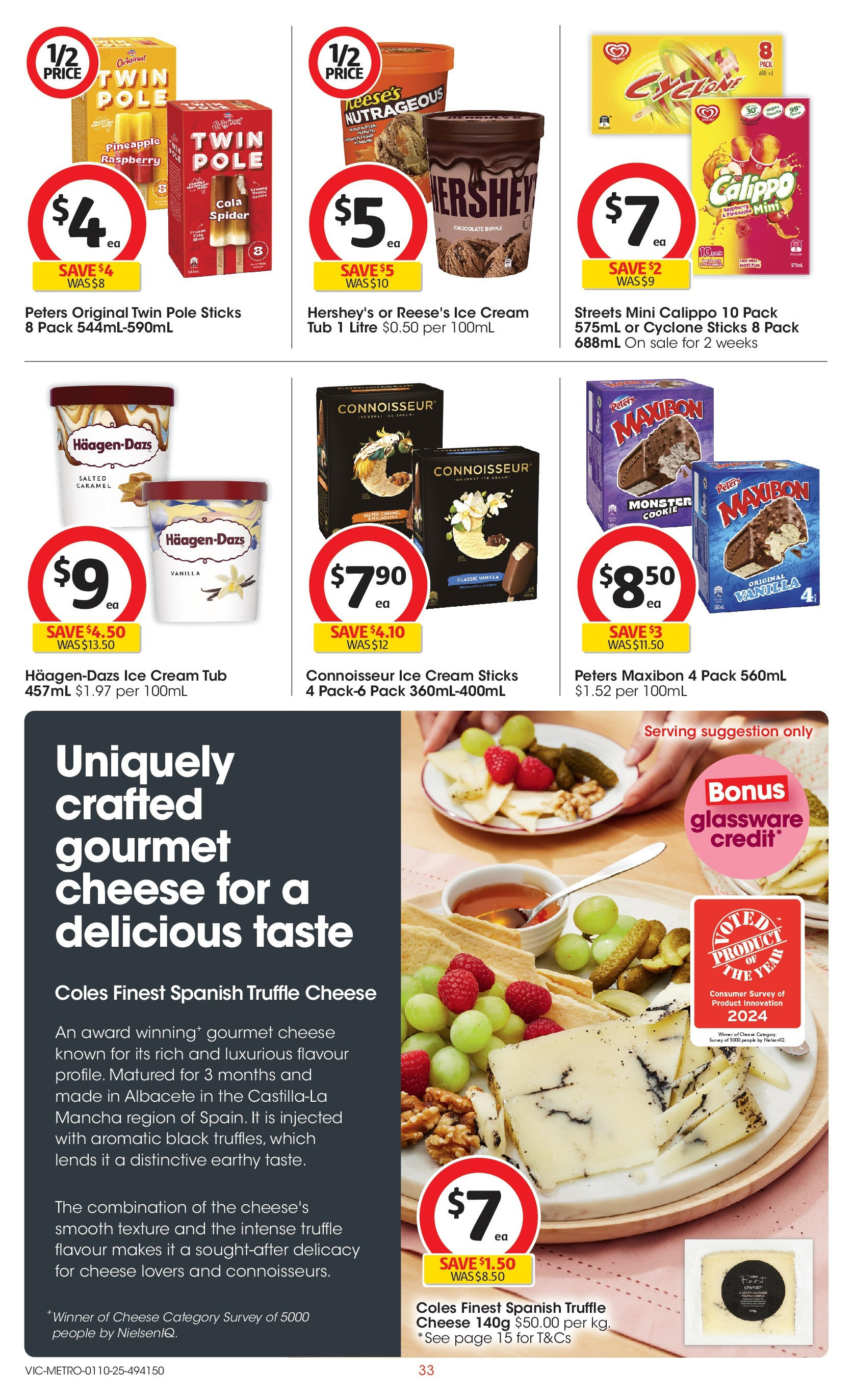 ﻿﻿Coles catalogue valid from 30/09/2025 > Online Australia | Page: 33 | Products: Glassware, Pineapple, Ice cream, Raspberry