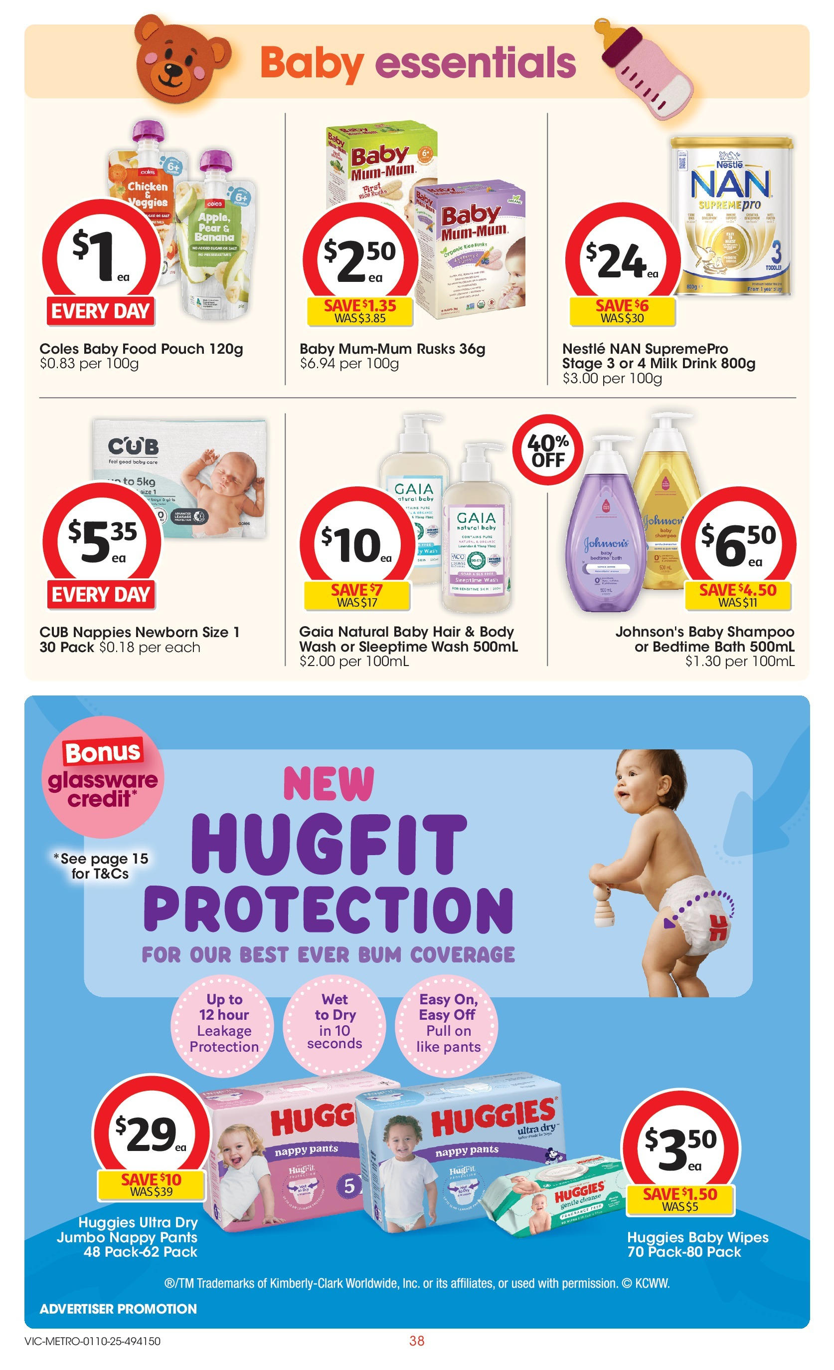 ﻿﻿Coles catalogue valid from 30/09/2025 > Online Australia | Page: 38 | Products: Bath, Milk, Chicken, Baby food