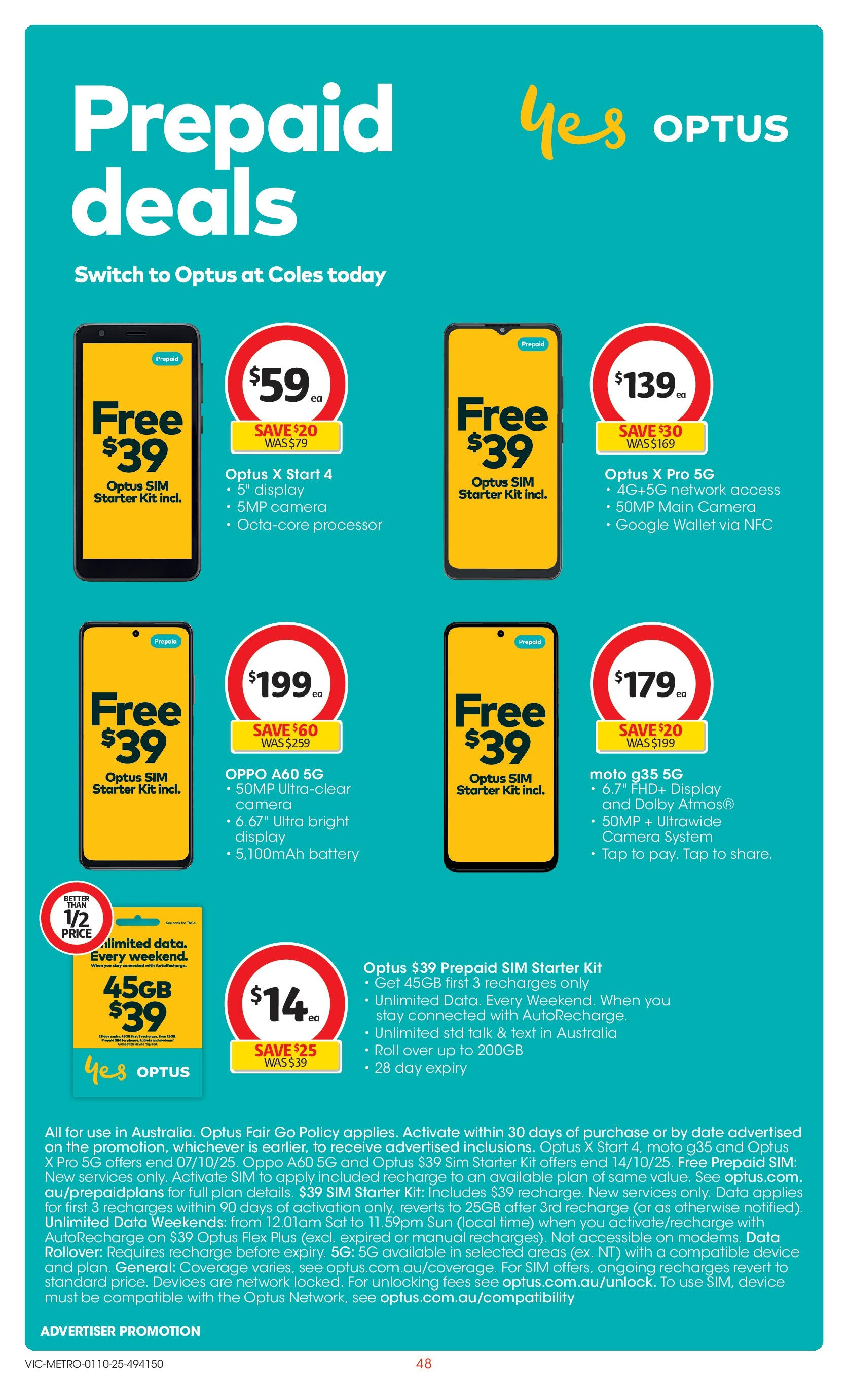 ﻿﻿Coles catalogue valid from 30/09/2025 > Online Australia | Page: 48 | Products: Wallet, Date, Device, Camera