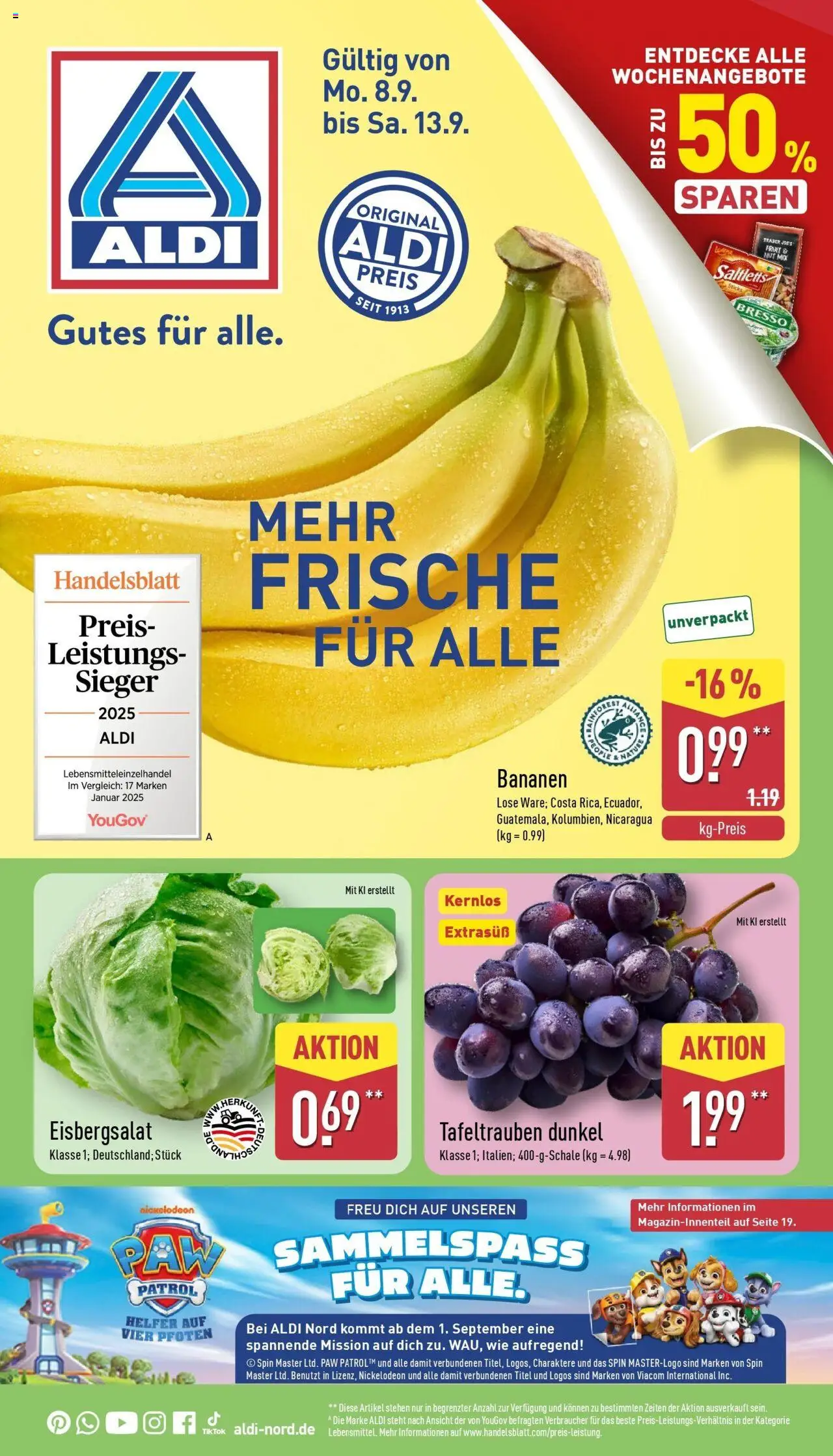 ALDI Prospekt ab 07.09.2025 zum Blättern: ALDI Nord: Wochenangebote