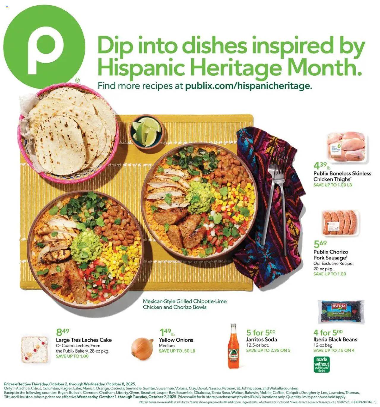 Publix Hispanic Ad - valid from 02.10.2025 | Page: 1