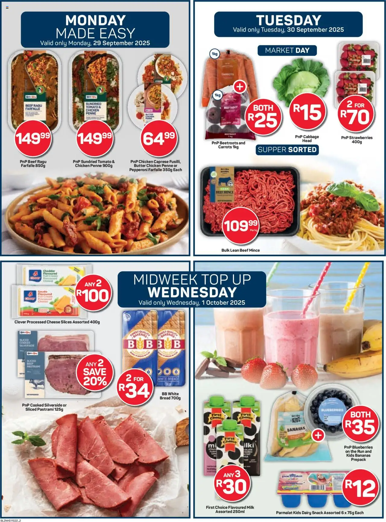New Pick n Pay catalogue – valid from 29.09.2025 | Page: 2 | Products: Blueberries, Chicken, Bananas, Strawberries