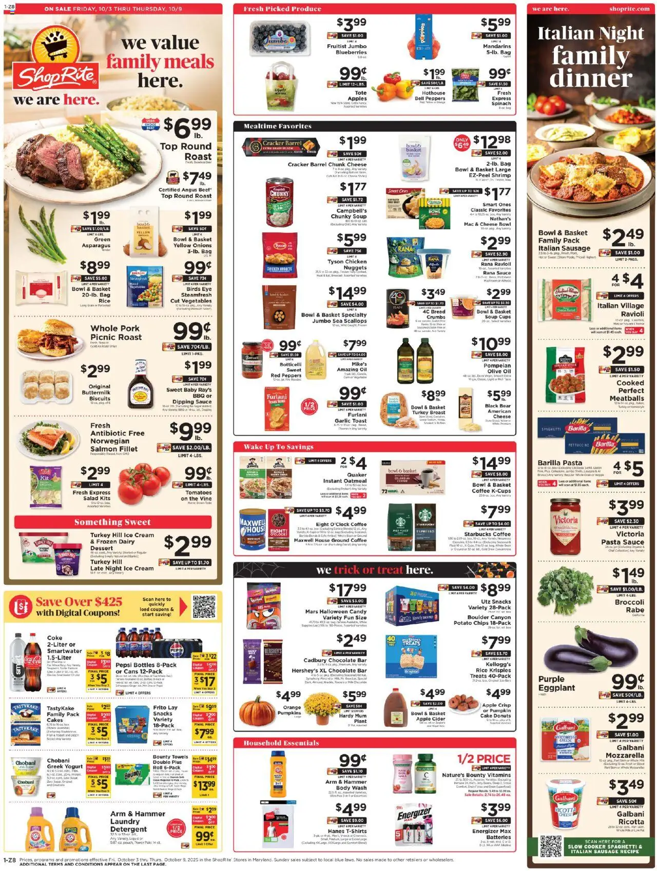 ShopRite Weekly Ad 2 - valid from 02.10.2025 | Page: 2 | Products: Mandarins, Peppers, Ice cream, Eggplant
