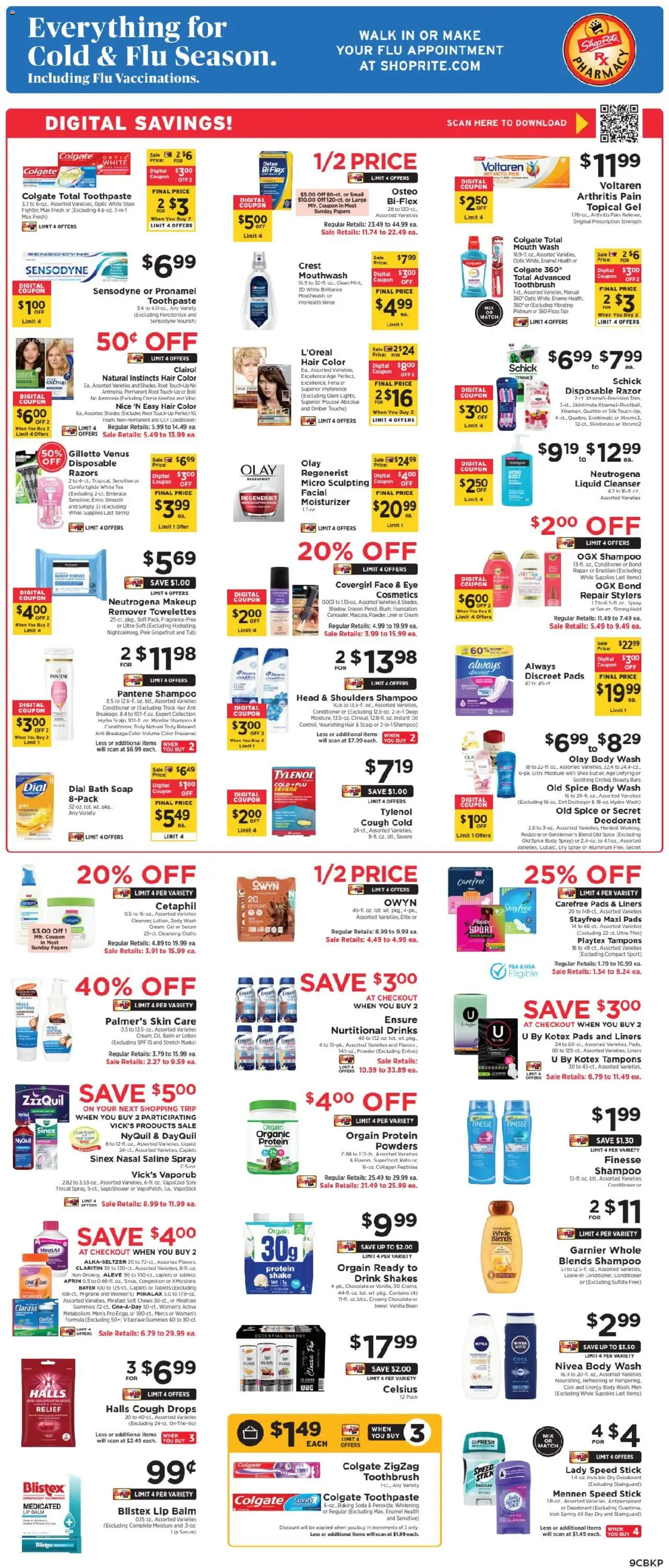 ShopRite Weekly Ad 2 - valid from 02.10.2025 | Page: 11 | Products: Shampoo, Tea, Pads, Body Wash