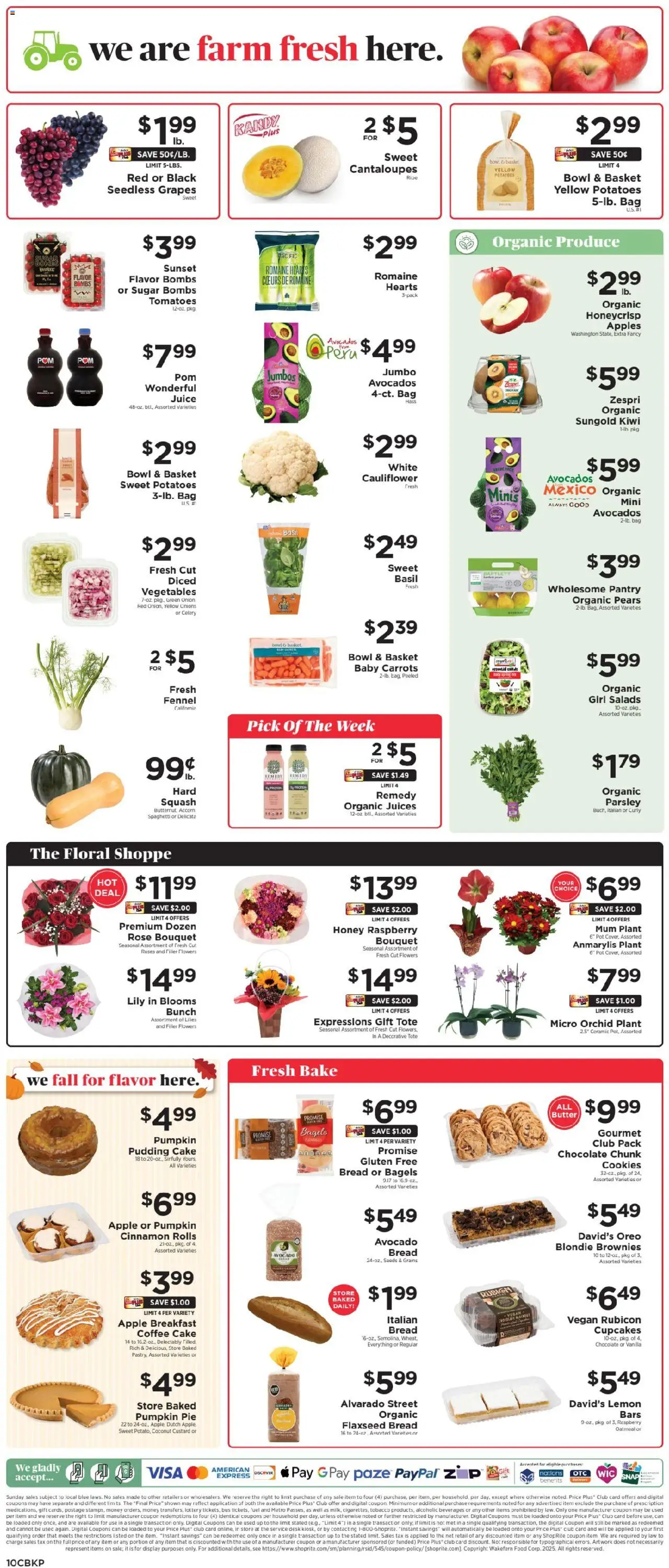 ShopRite Weekly Ad 2 - valid from 02.10.2025 | Page: 12 | Products: Cantaloupes, Basket, Coffee, Chocolate