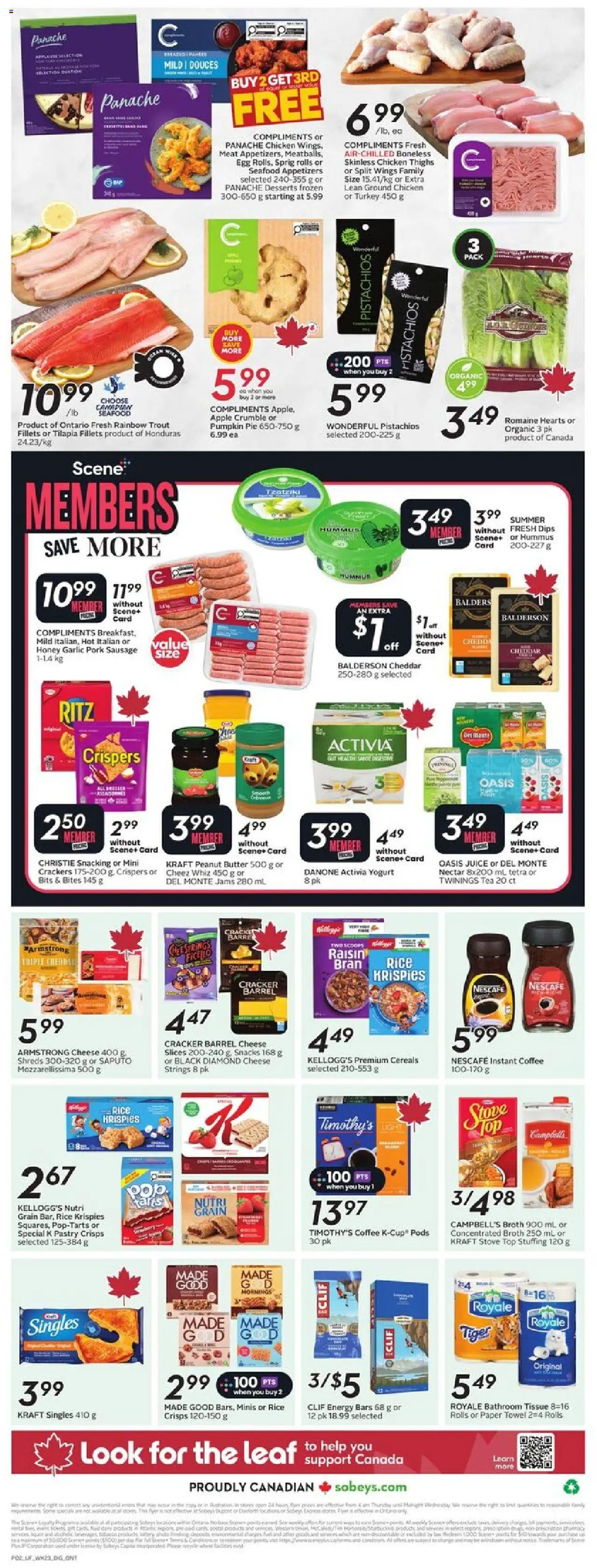 Sobeys flyer valid from 02.10.2025 | Page: 4 | Products: Rice, Butter, Yogurt, Pork