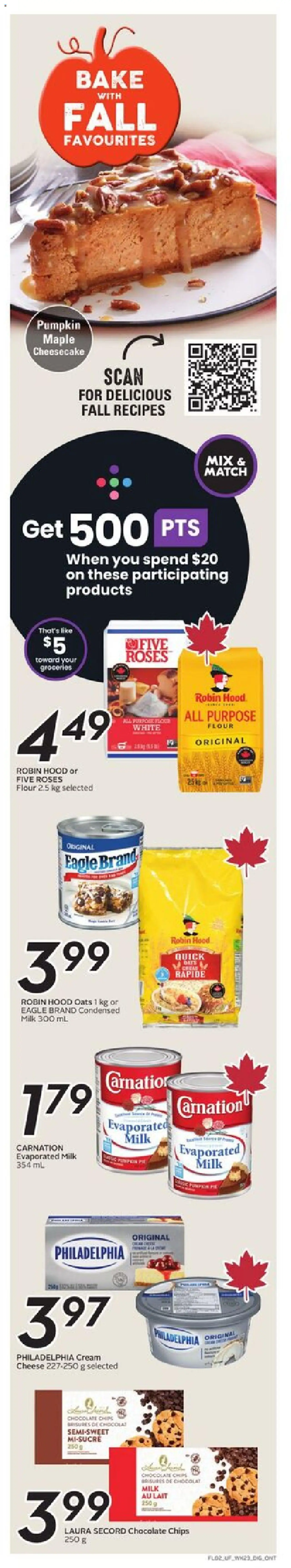 Sobeys flyer valid from 02.10.2025 | Page: 3 | Products: Cream, Milk, Cheese, Pumpkin