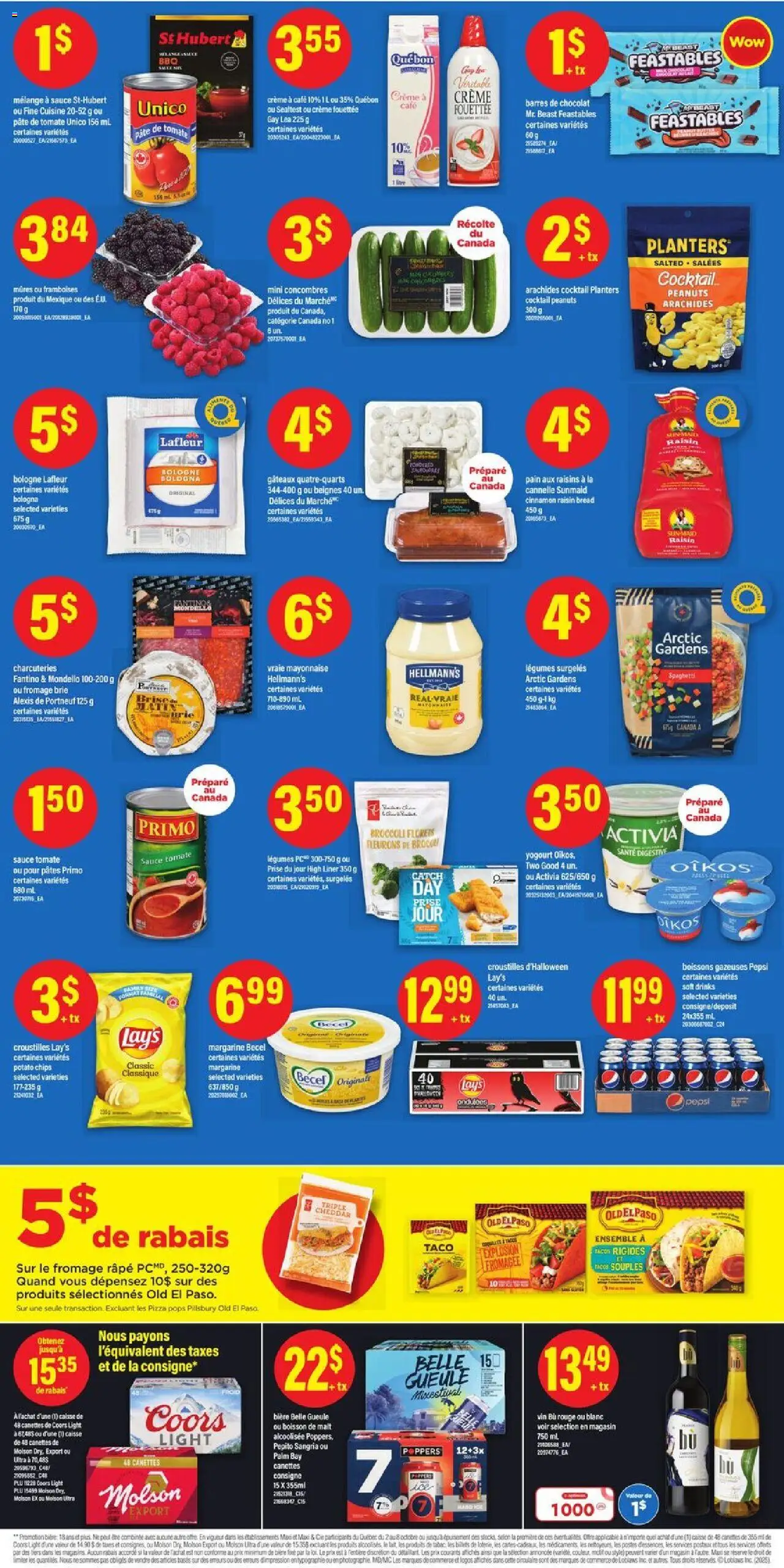 Maxi flyer valid from 02.10.2025 | Page: 5 | Products: Chips, PC, Bread, Pizza
