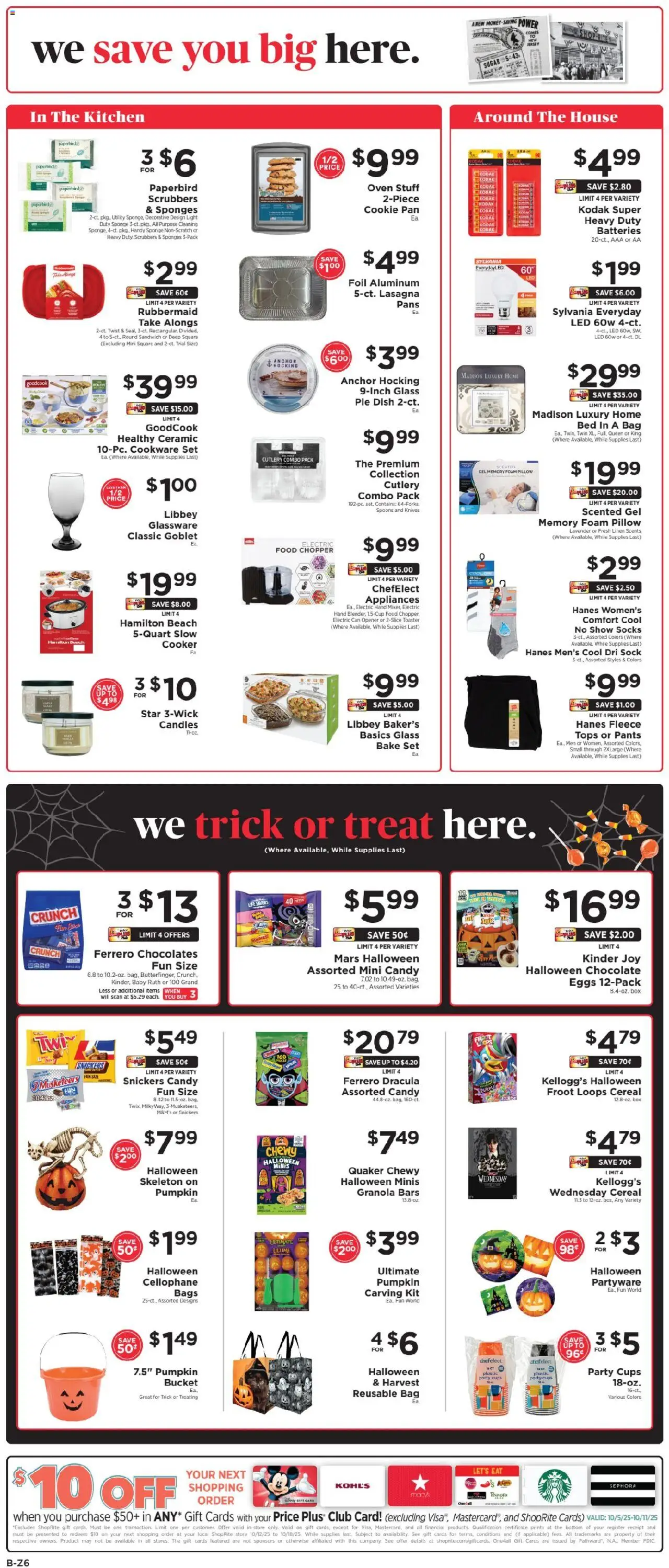 ShopRite Weekly Ad - valid from 02.10.2025 | Page: 13 | Products: Pillow, Box, Pan, Socks
