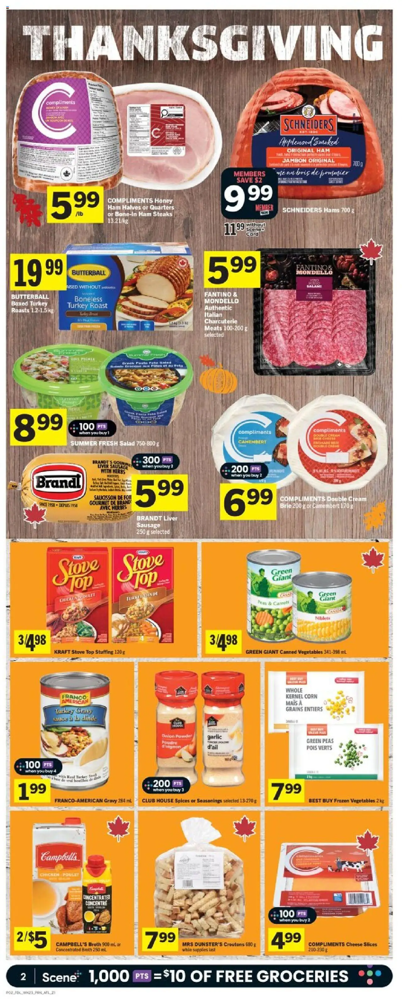 Foodland flyer valid from 02.10.2025 | Page: 3 | Products: Cream, Turkey, Stove, Cheese