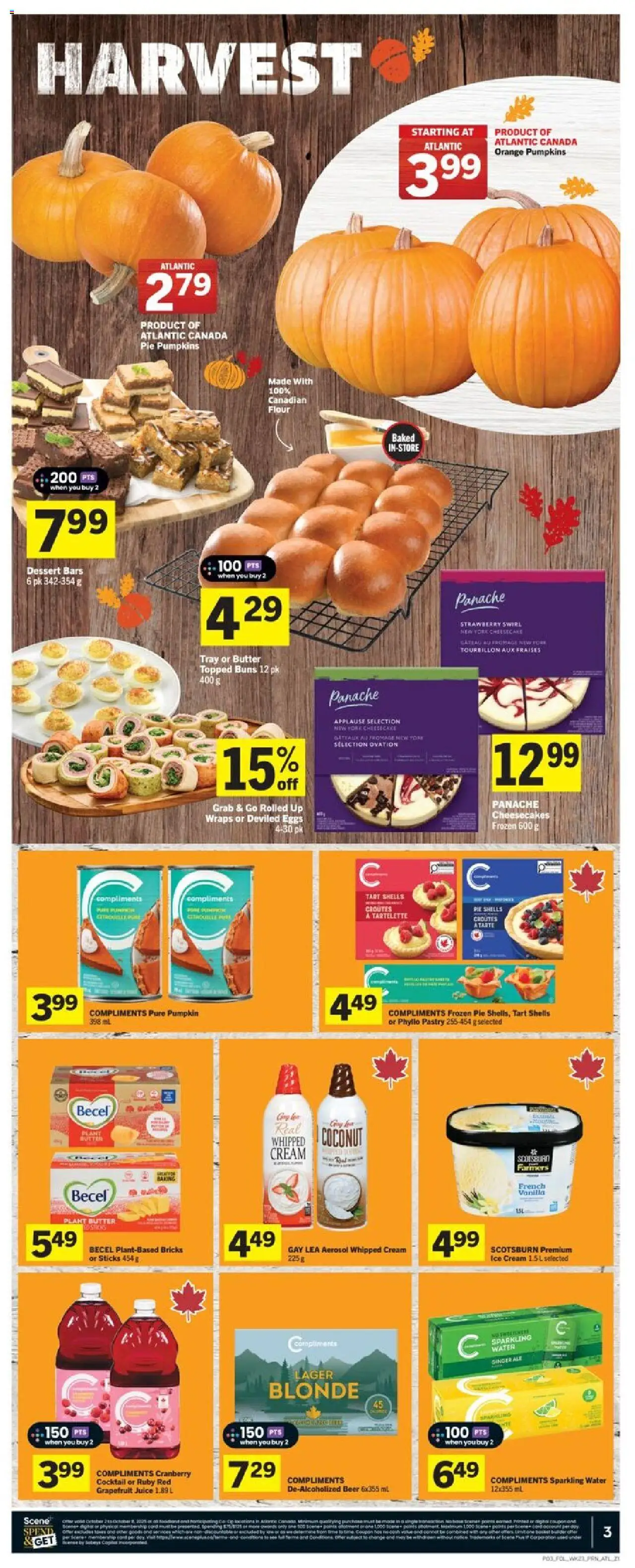 Foodland flyer valid from 02.10.2025 | Page: 4 | Products: Eggs, Pumpkin, Juice, Beer