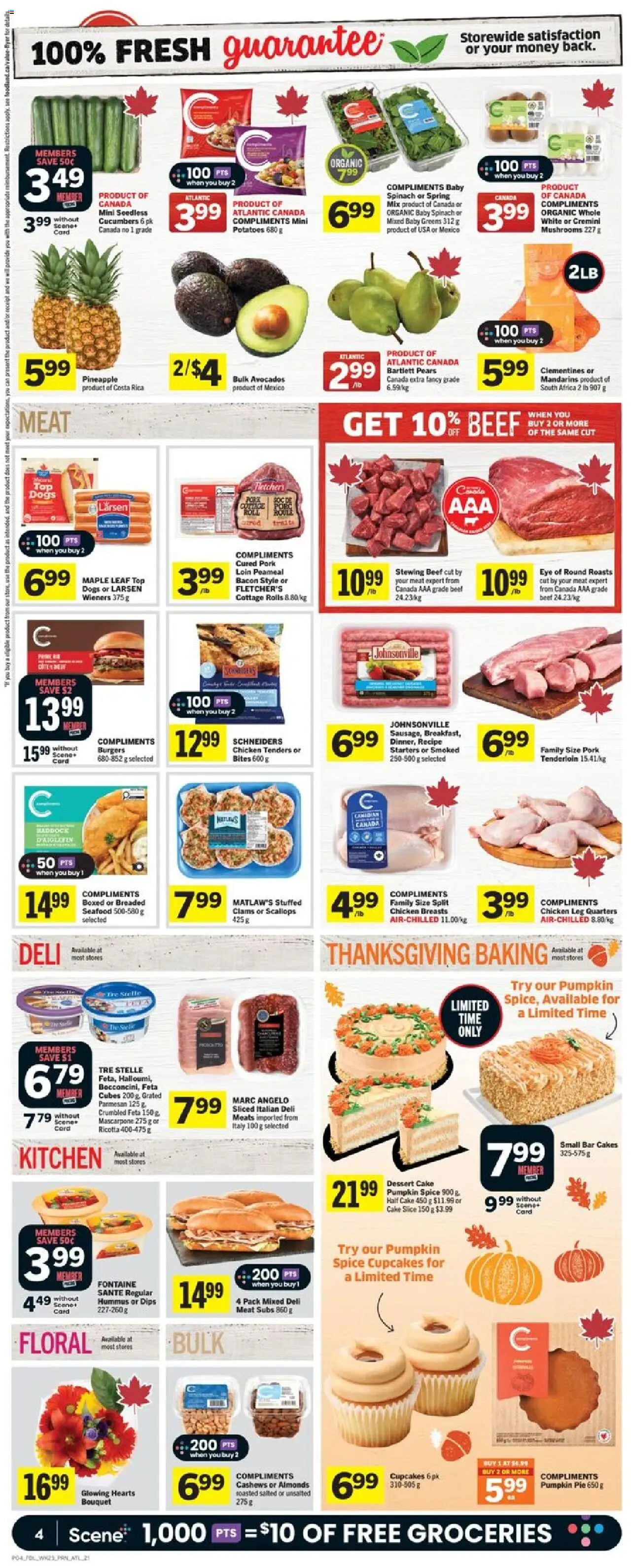 Foodland flyer valid from 02.10.2025 | Page: 5 | Products: Pineapple, Cucumbers, Chicken, Pork