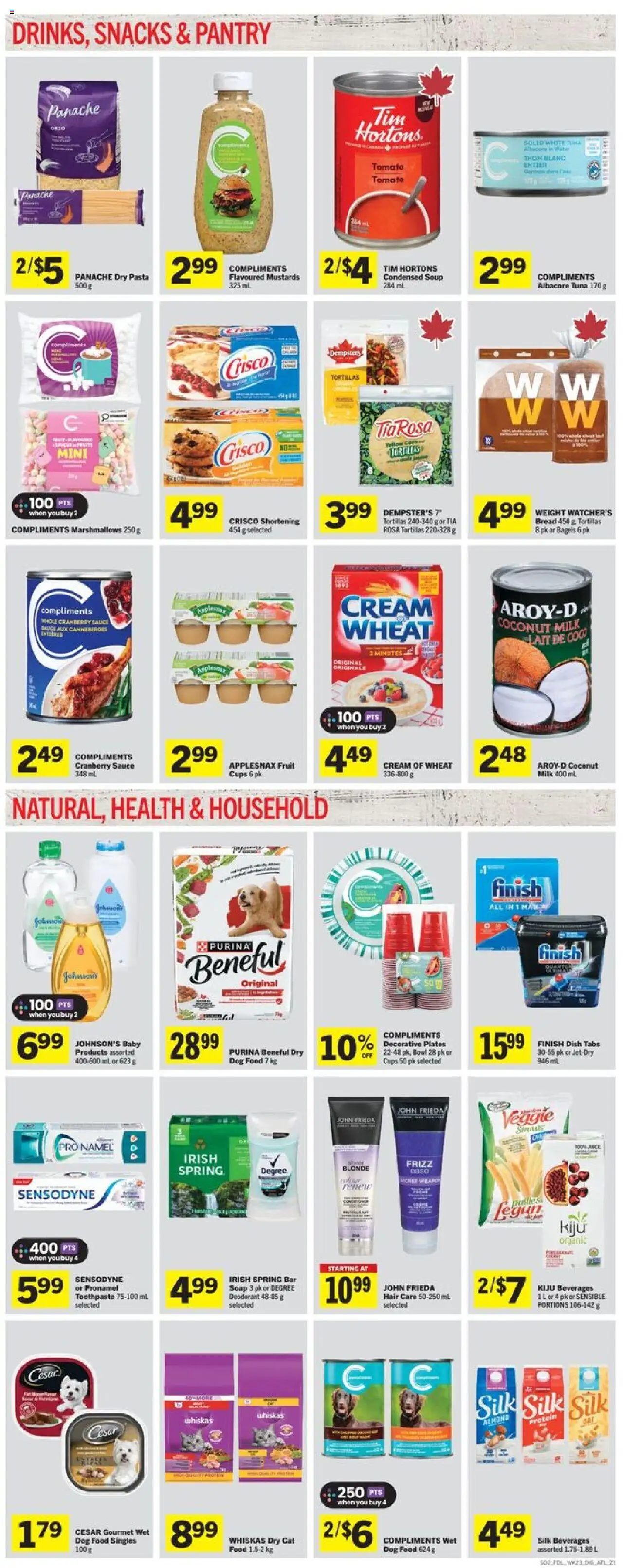Foodland flyer valid from 02.10.2025 | Page: 8 | Products: Pasta, Cream, Deodorant, Bread