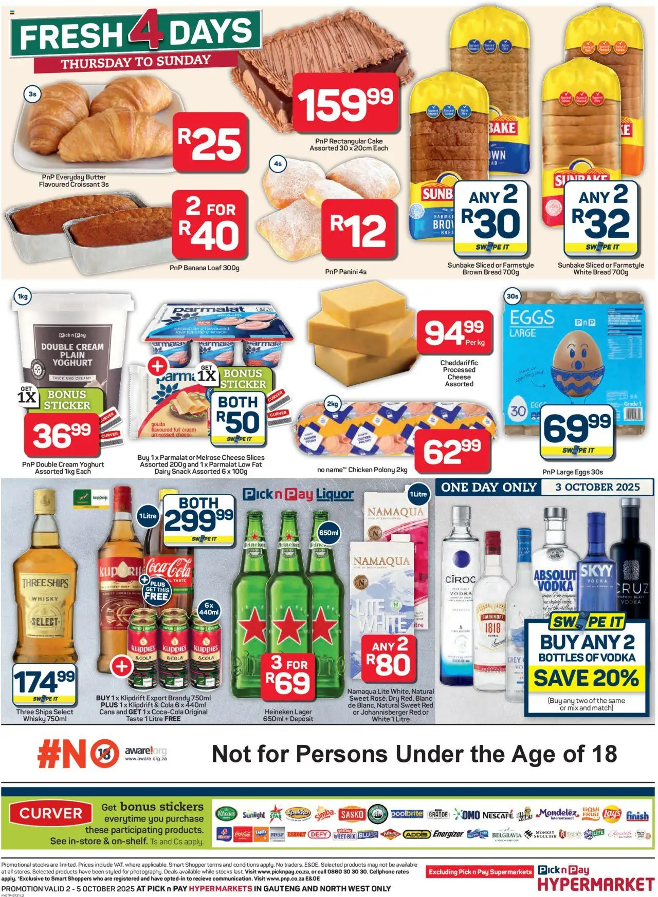 New Pick n Pay catalogue – valid from 02.10.2025 | Page: 2 | Products: Eggs, Bread, Polony, Chicken