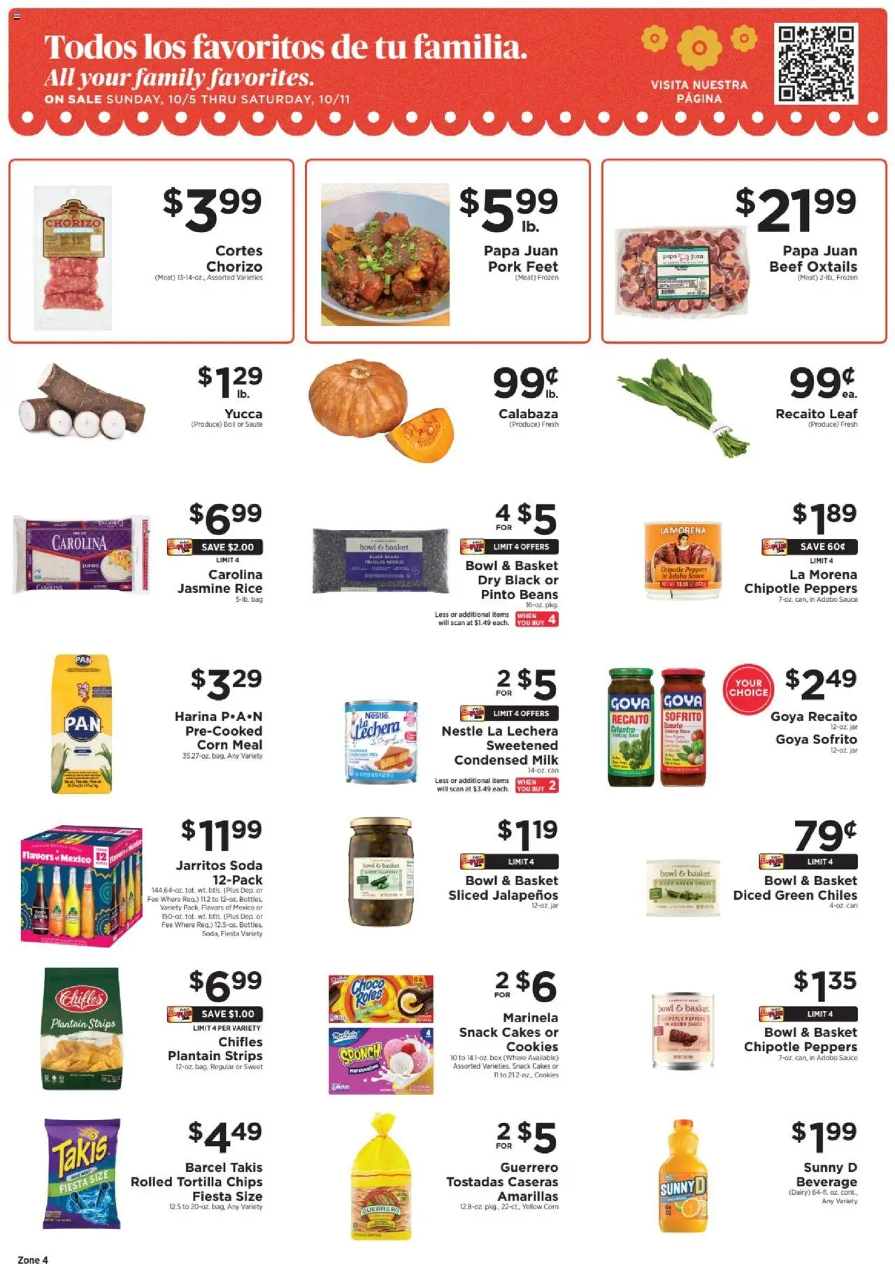 ShopRite Hispanic Online - valid from 02.10.2025 | Page: 1 | Products: Pork, Beef, Cookies, Bag