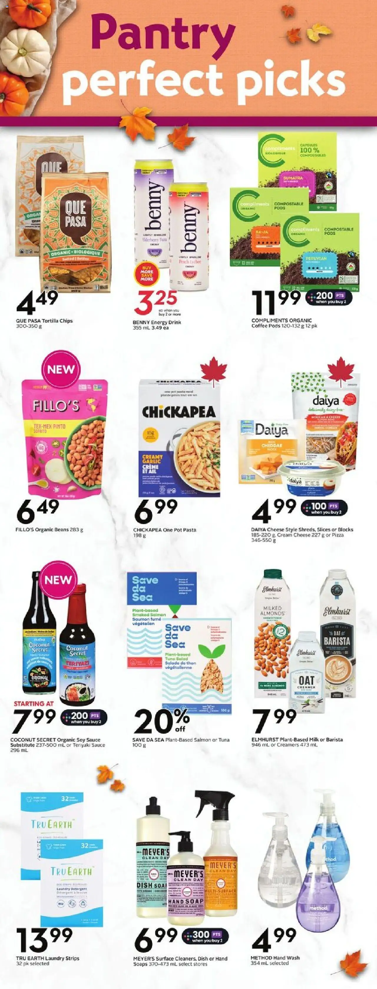 Sobeys flyer valid from 02.10.2025 | Page: 23 | Products: Chips, Salad, Cheese, Coffee