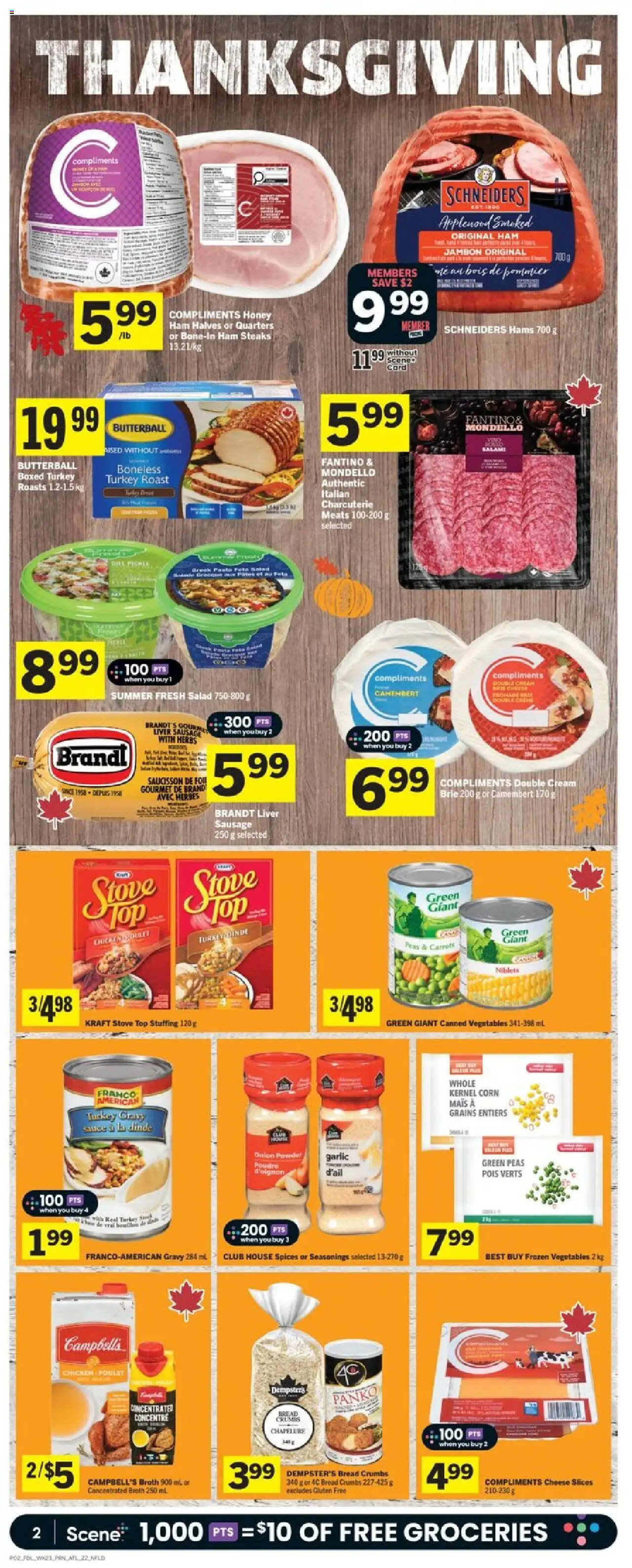Foodland flyer valid from 02.10.2025 | Page: 3 | Products: Cream, Salad, Turkey, Cheese