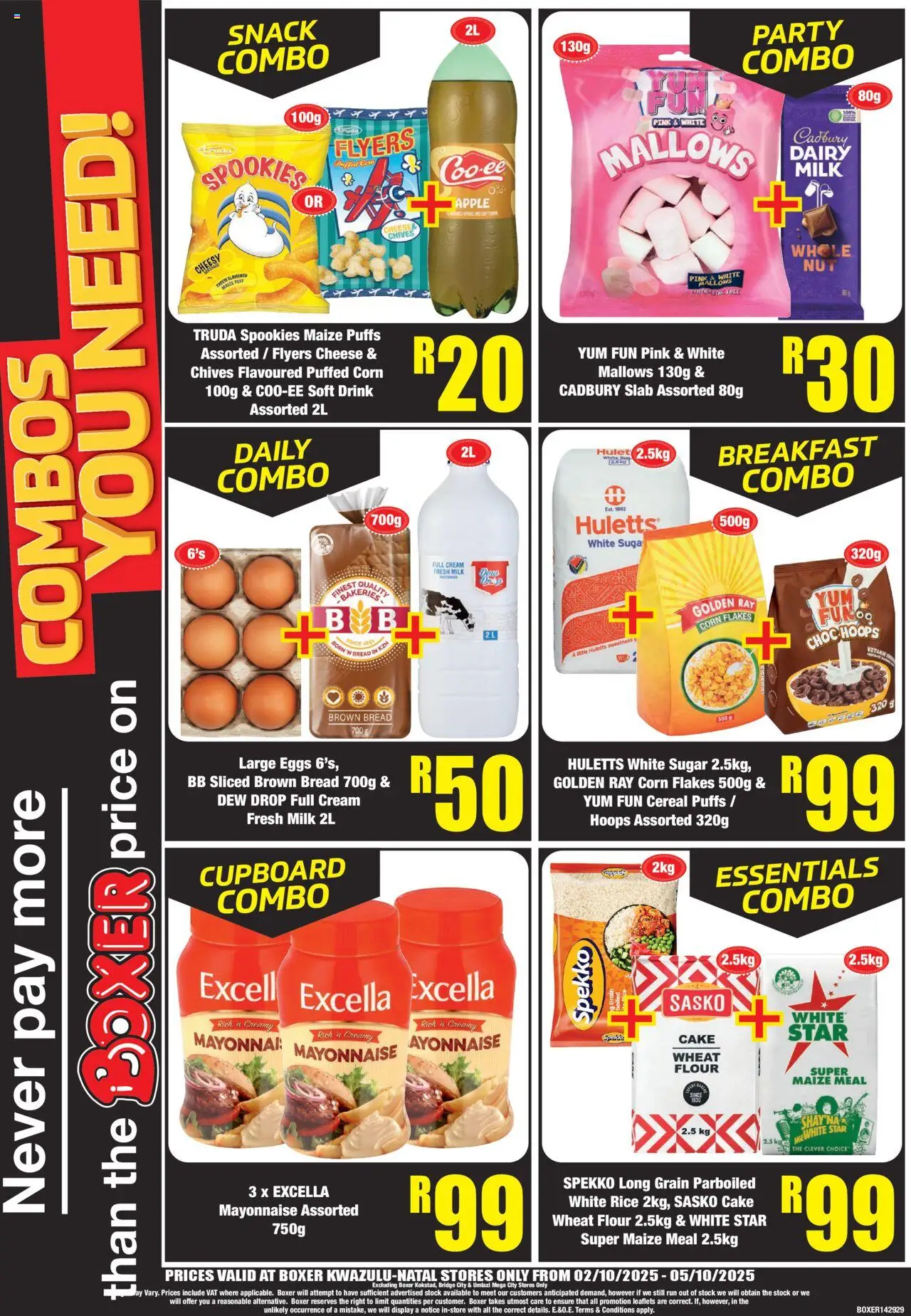 New Boxer catalogue – valid from 02.10.2025 | Page: 4 | Products: Cake, Flour, Eggs, Rice
