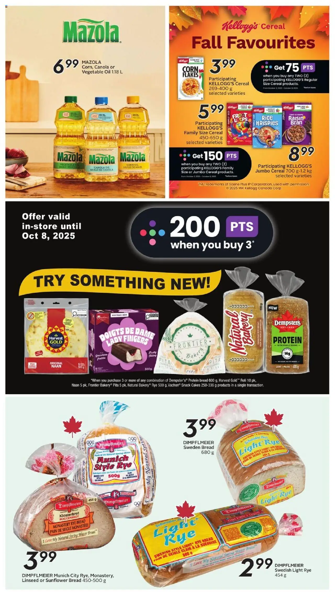 Sobeys flyer valid from 02.10.2025 | Page: 25 | Products: Rice, Bakery, Oil, Bread