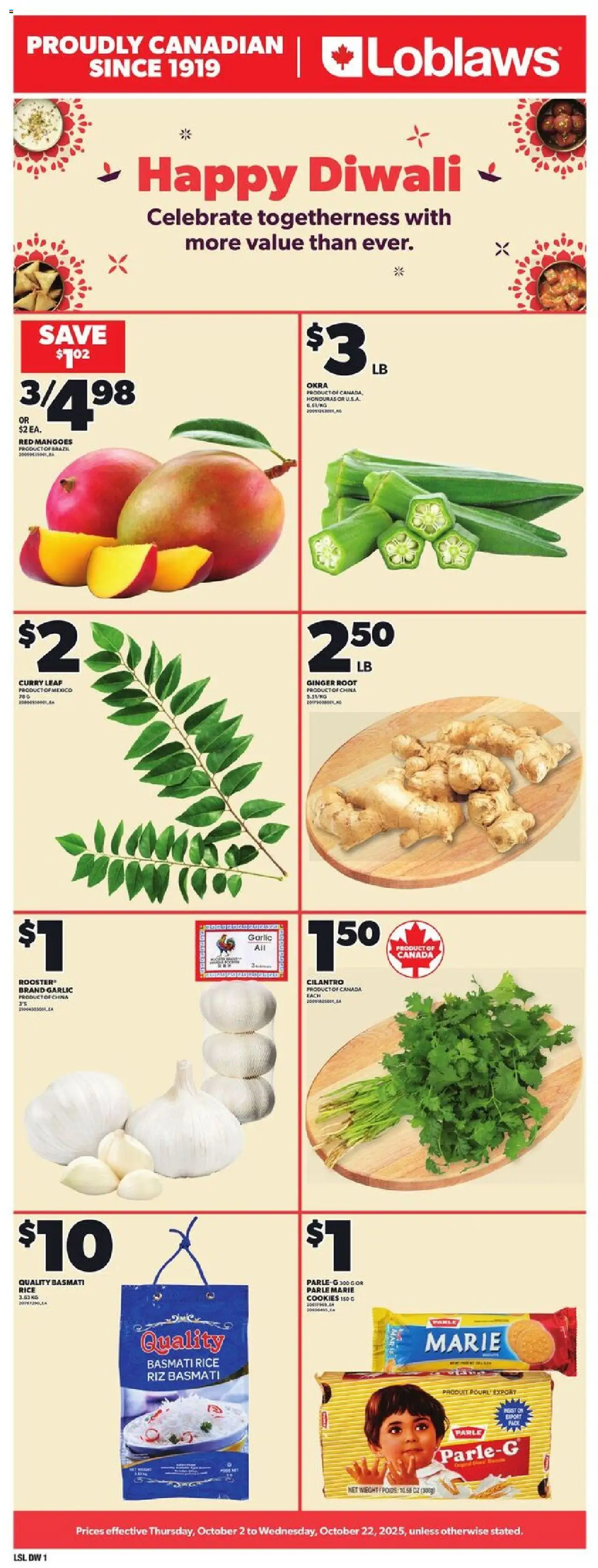 Loblaws flyer valid from 02.10.2025 | Page: 1 | Products: Rice, Cookies
