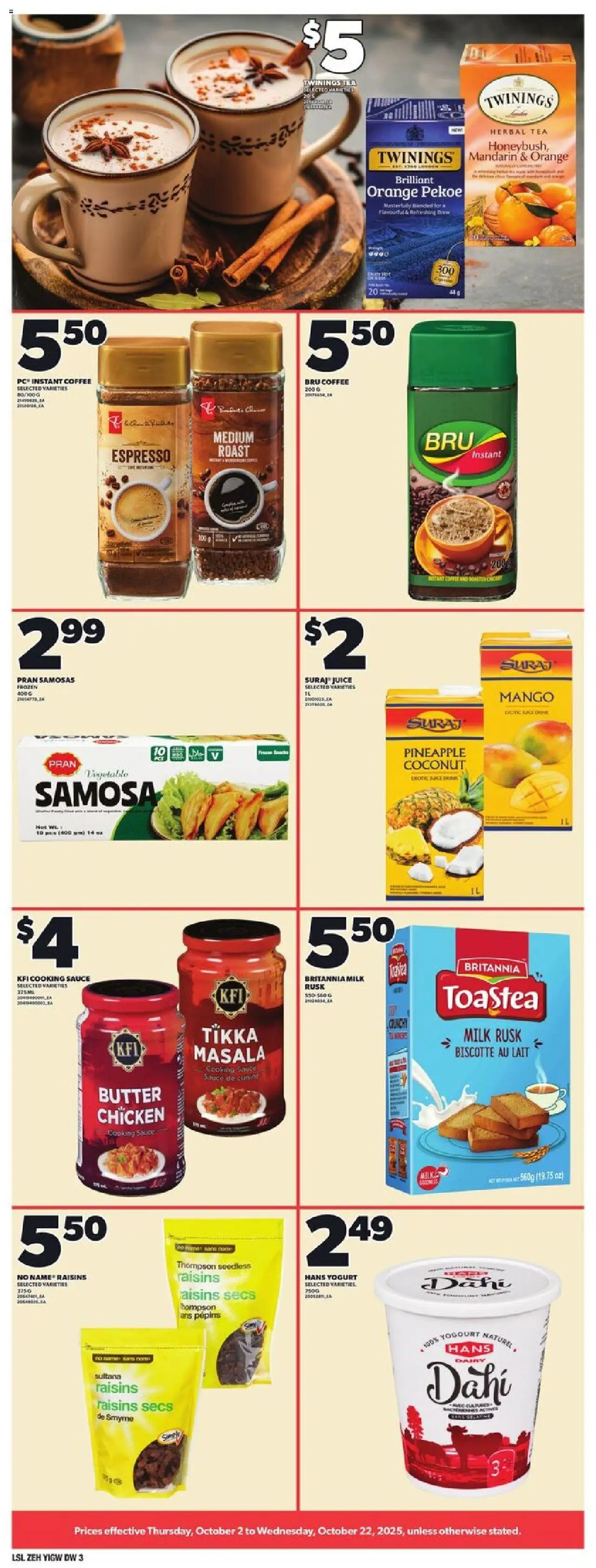 Loblaws flyer valid from 02.10.2025 | Page: 3 | Products: Pineapple, PC, Butter, Juice